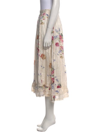 LoveShackFancy Silk Midi Length Skirt