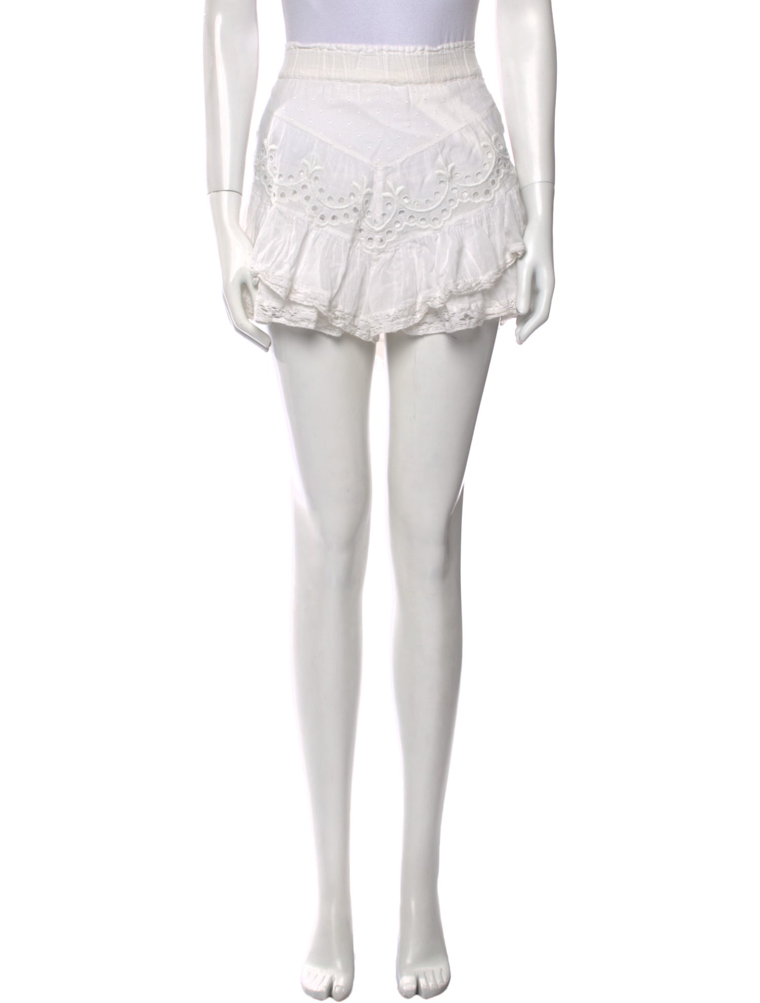 LoveShackFancy Ruffle Embellishment Mini Skirt