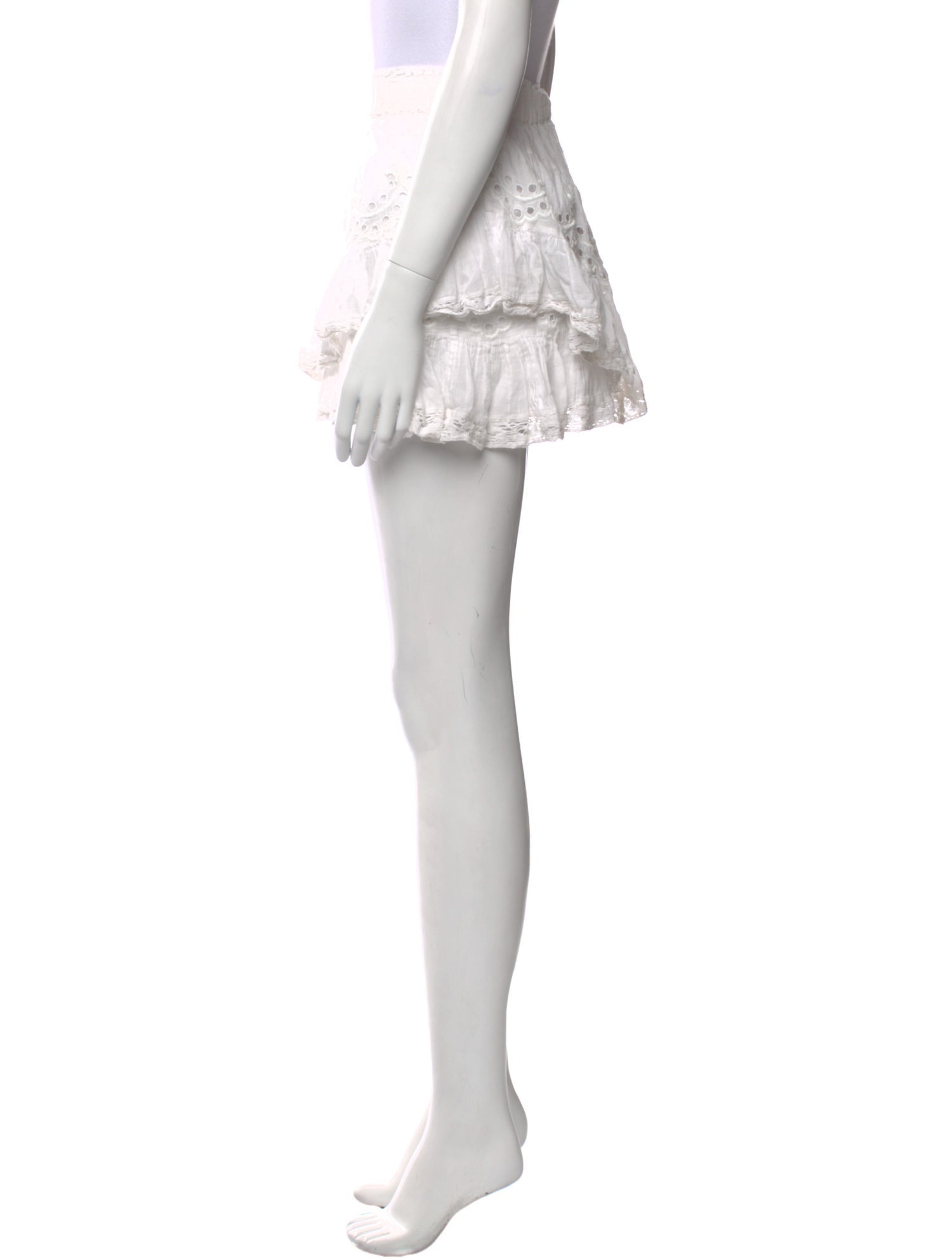 LoveShackFancy Ruffle Embellishment Mini Skirt