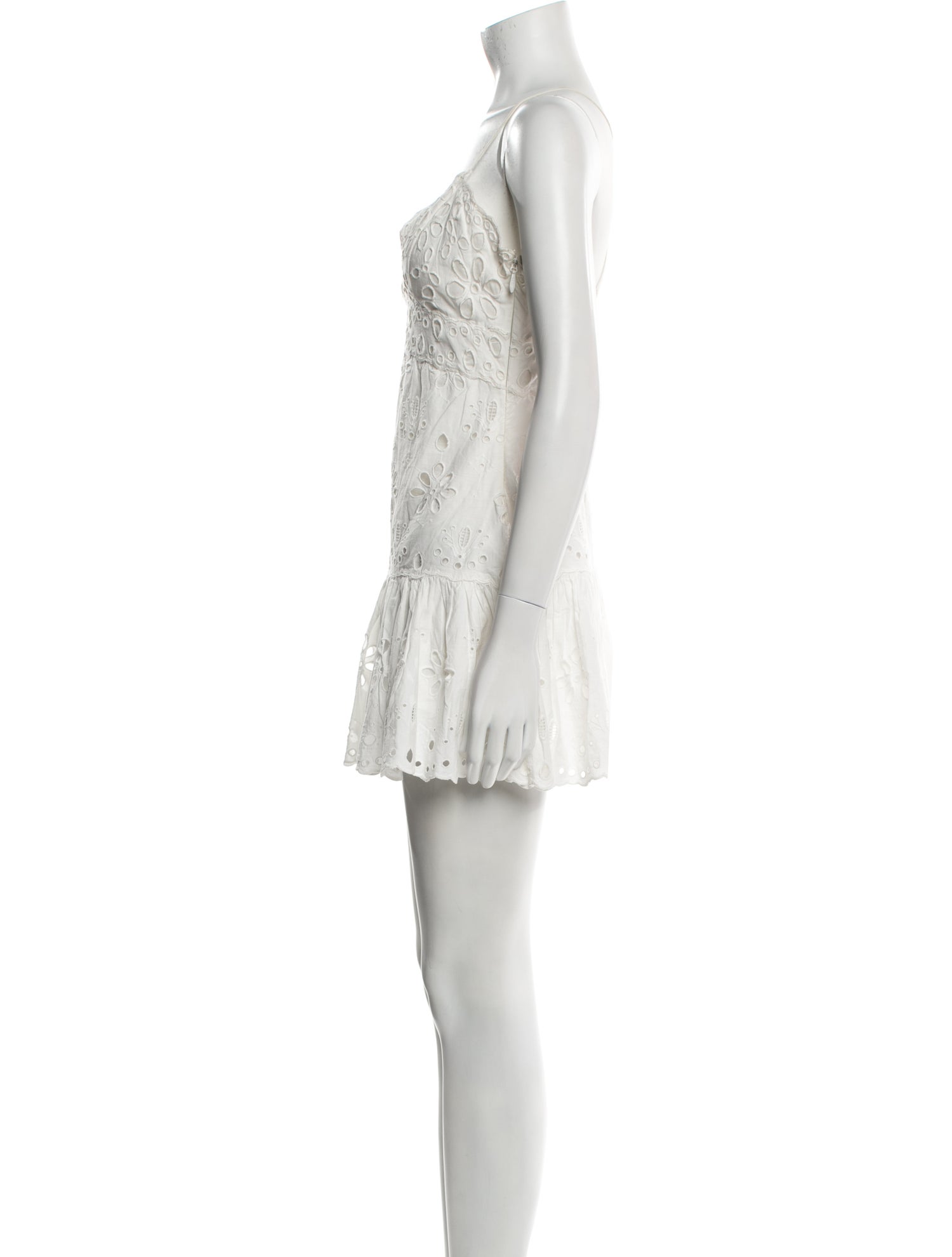 LoveShackFancy V-Neck Mini Dress