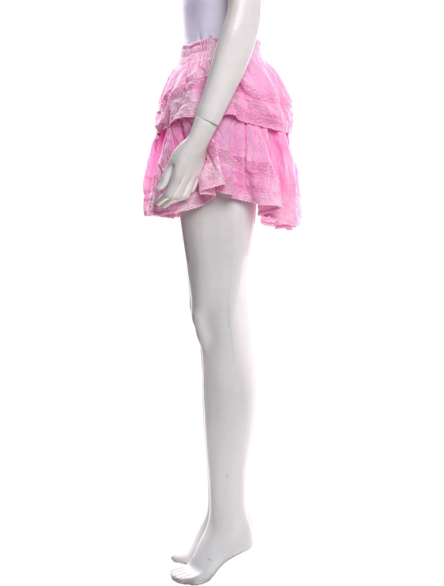 LoveShackFancy Raw-Edge Trim Mini Skirt