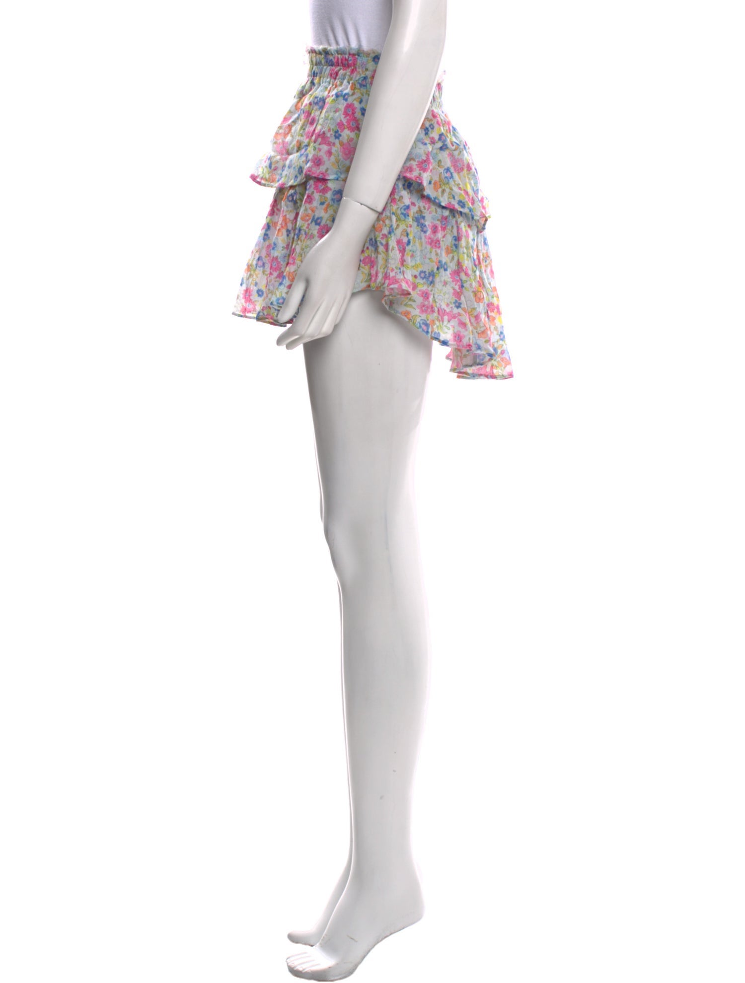 LoveShackFancy Floral Print Mini Skirt