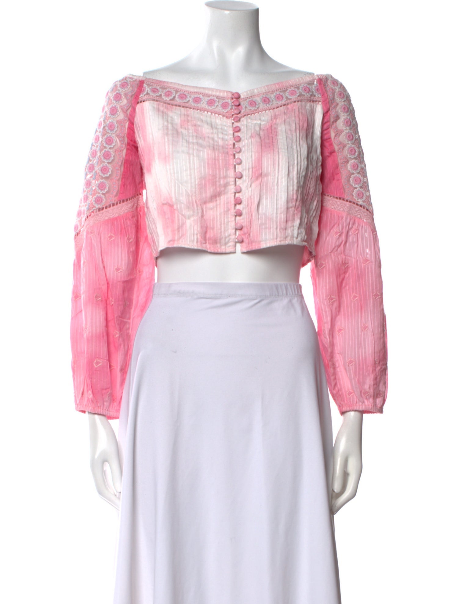 LoveShackFancy Plaid Print Bateau Neckline Crop Top w/ Tags