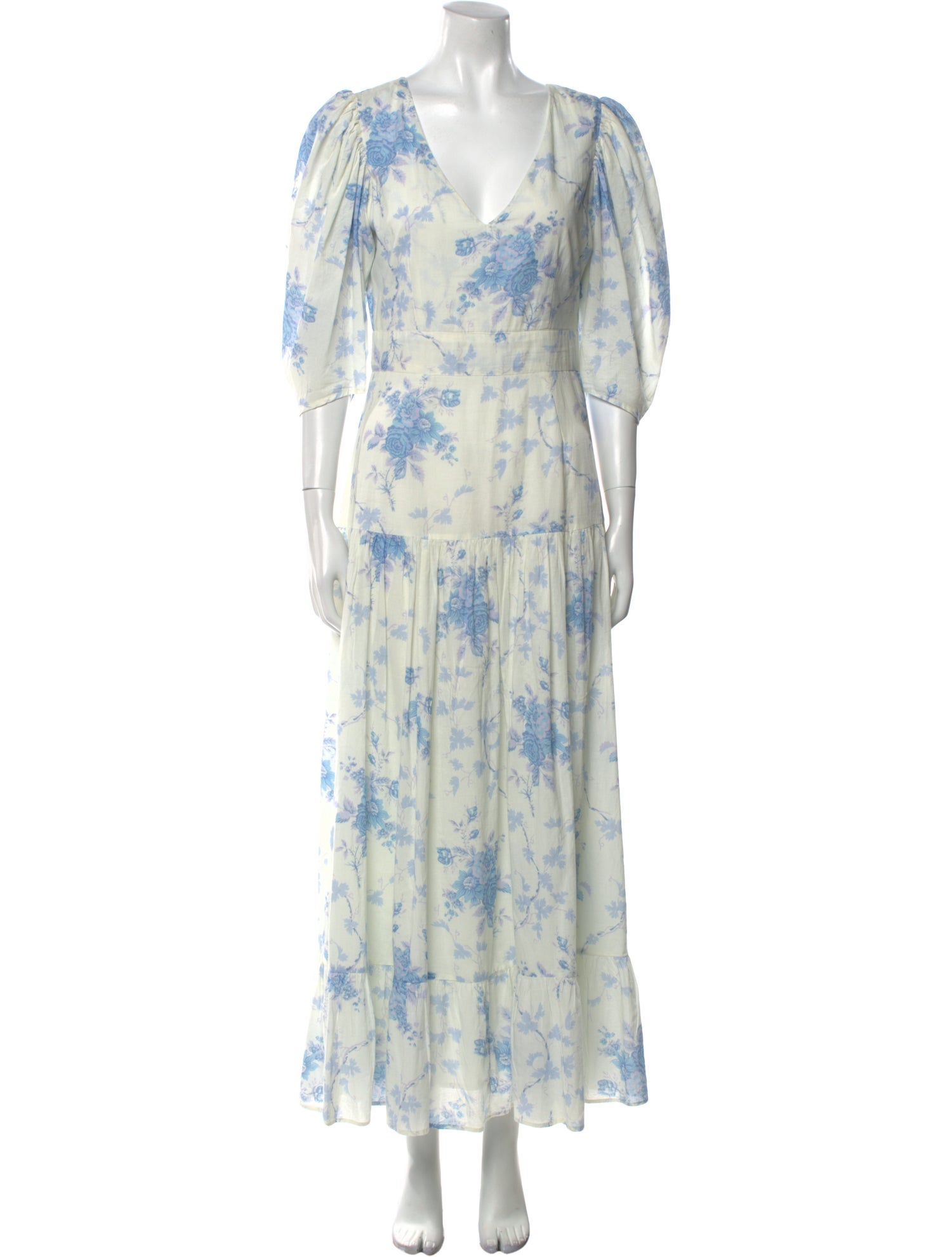 LoveShackFancy Floral Print Long Dress