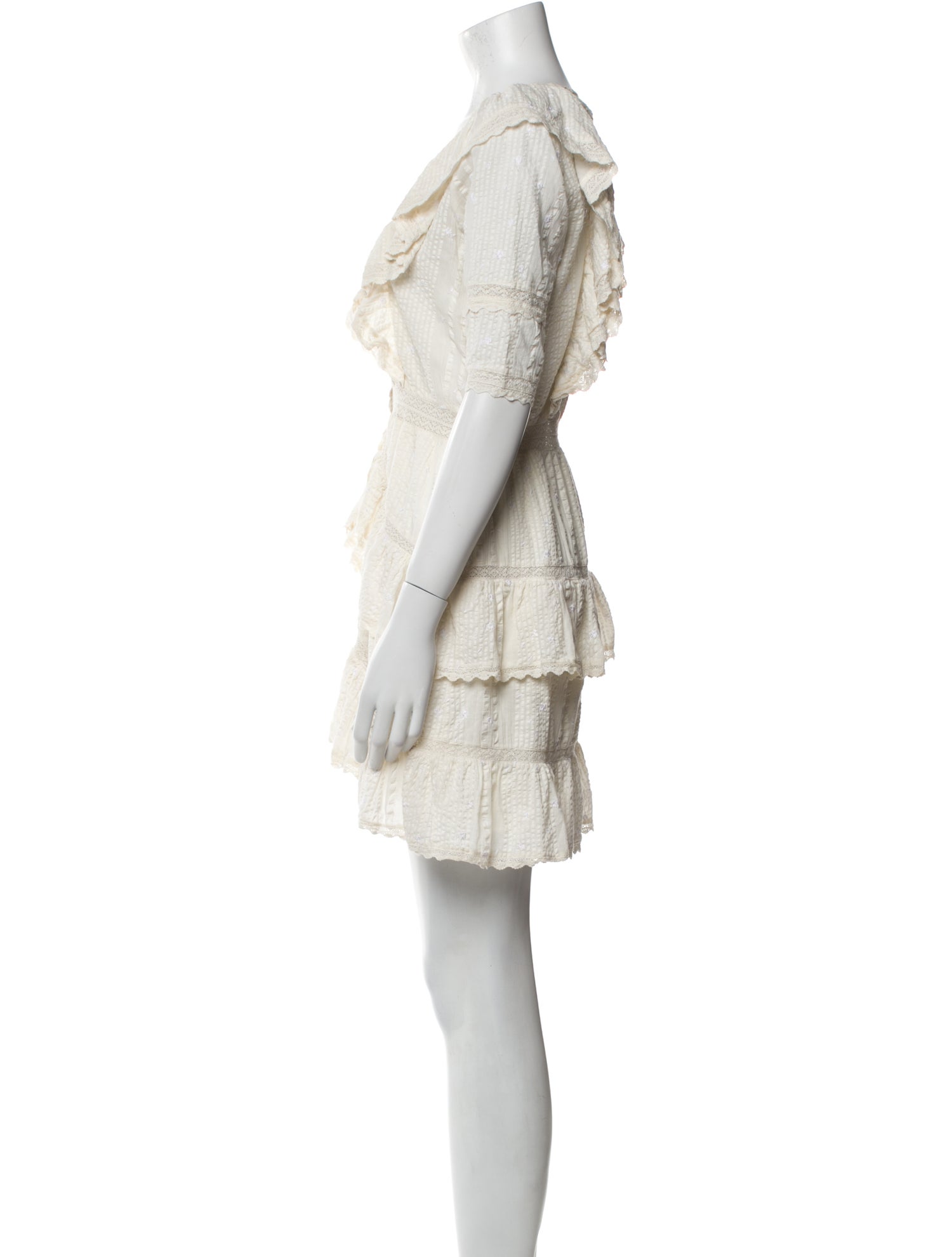 LoveShackFancy V-Neck Mini Dress