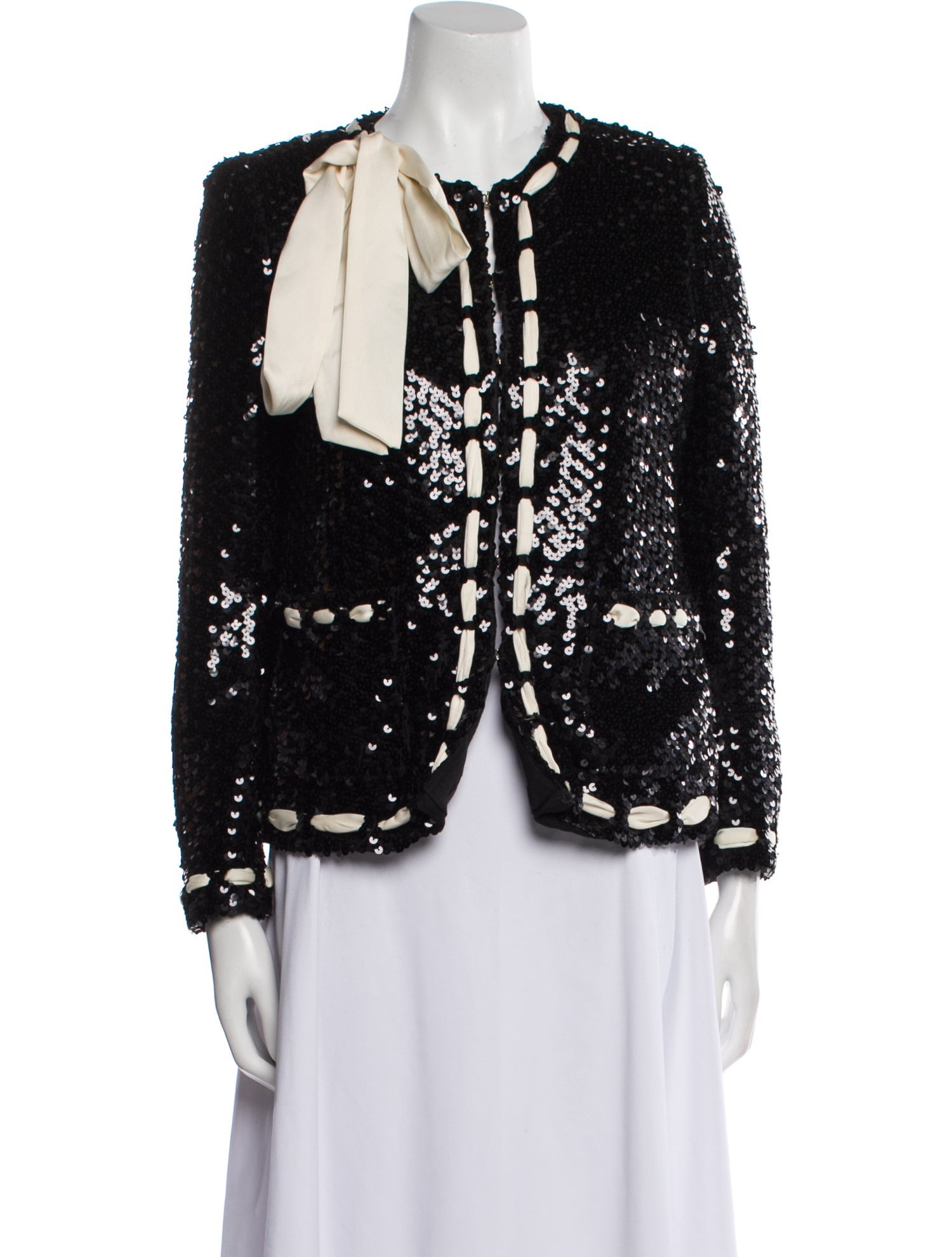 LoveShackFancy Tweed Pattern Evening Jacket