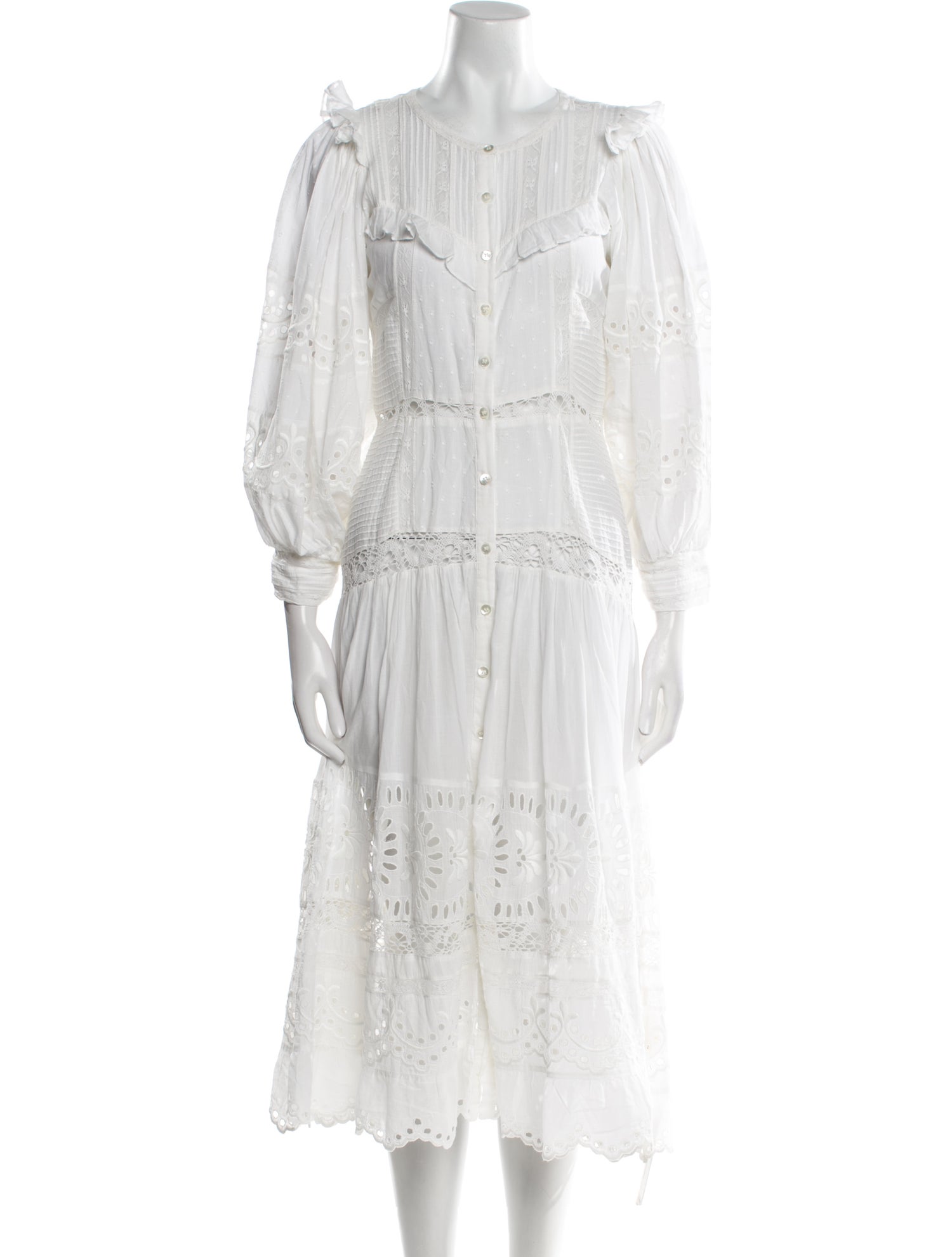 LoveShackFancy Crew Neck Long Dress