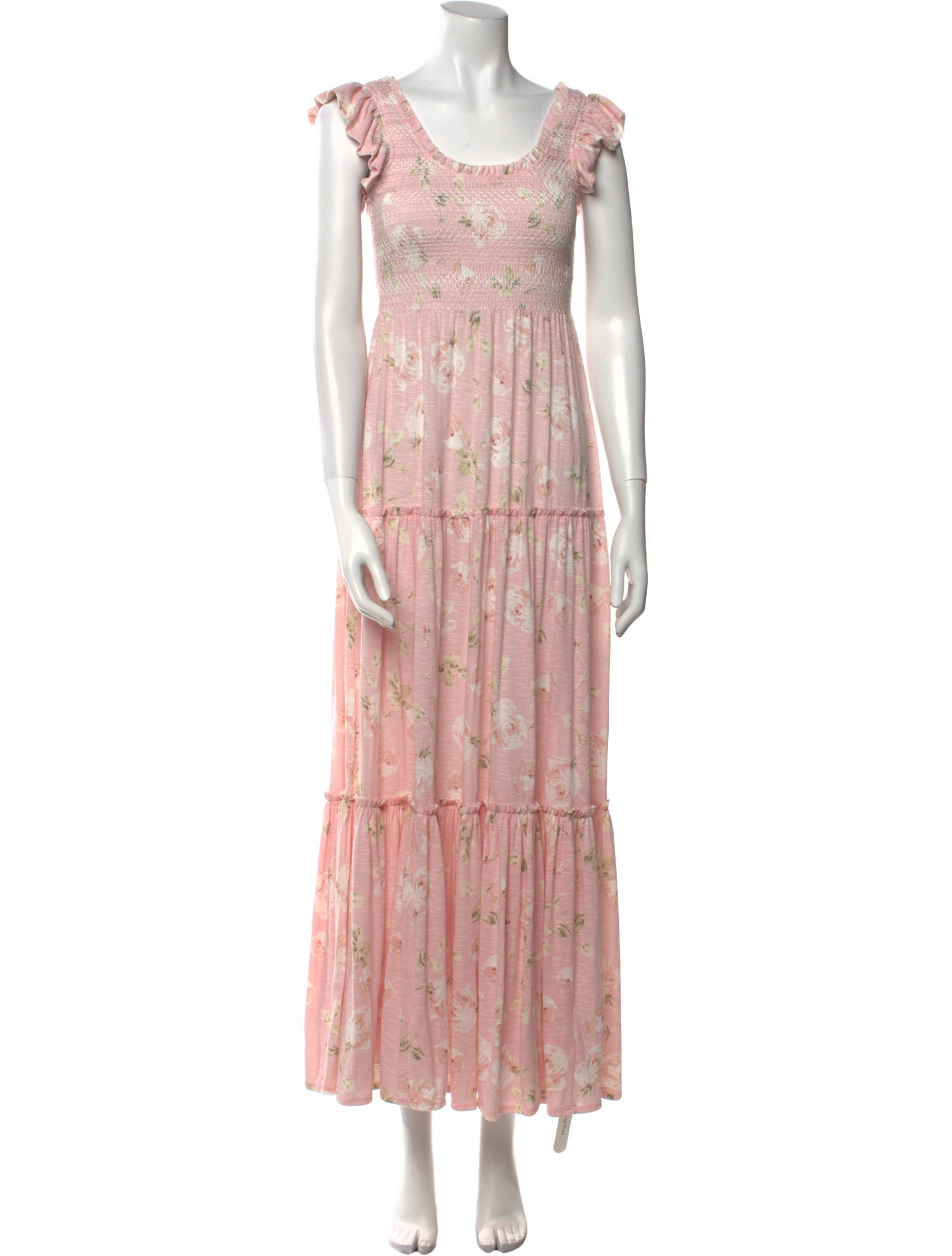 LoveShackFancy Floral Print Long Dress