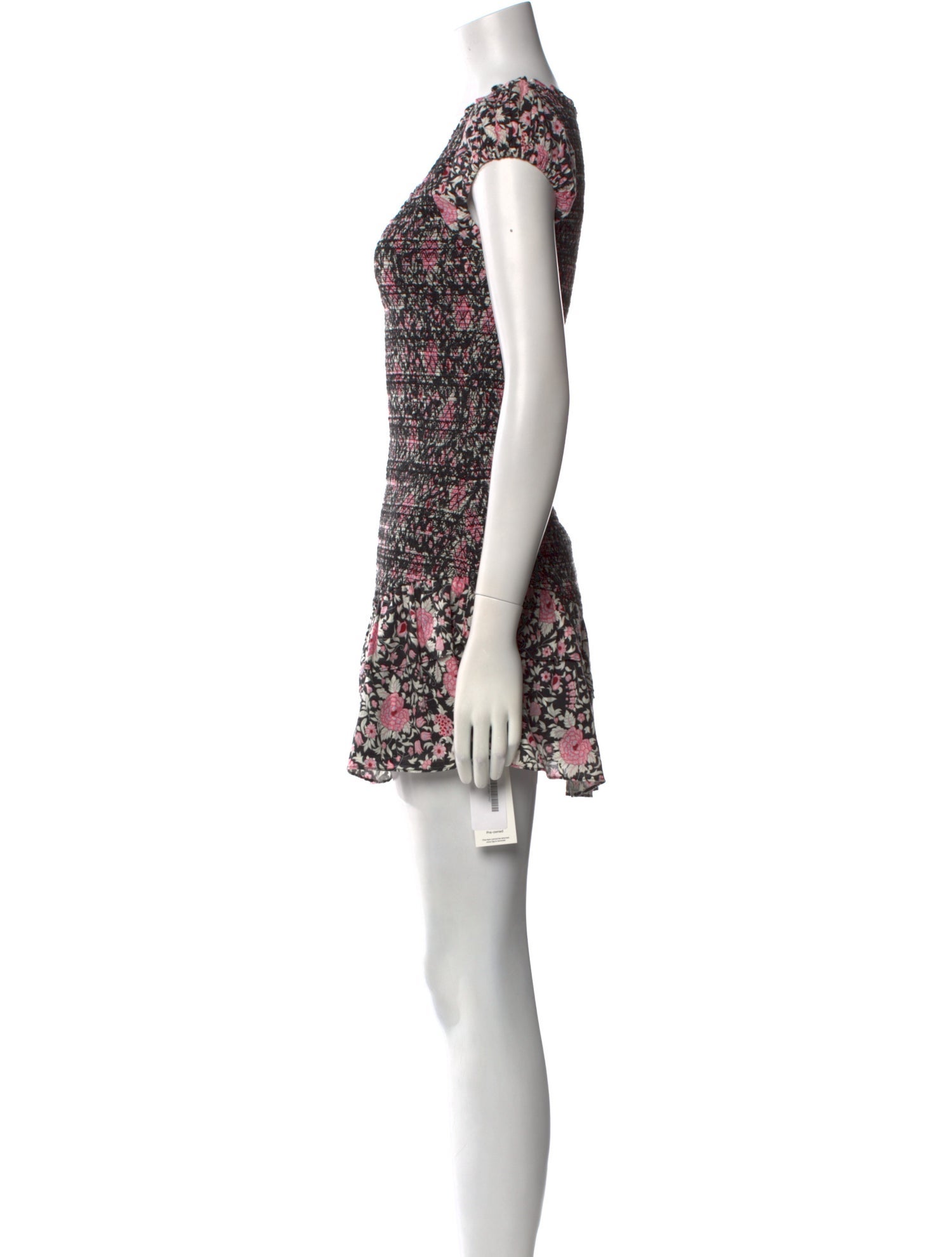 LoveShackFancy Floral Print Mini Dress