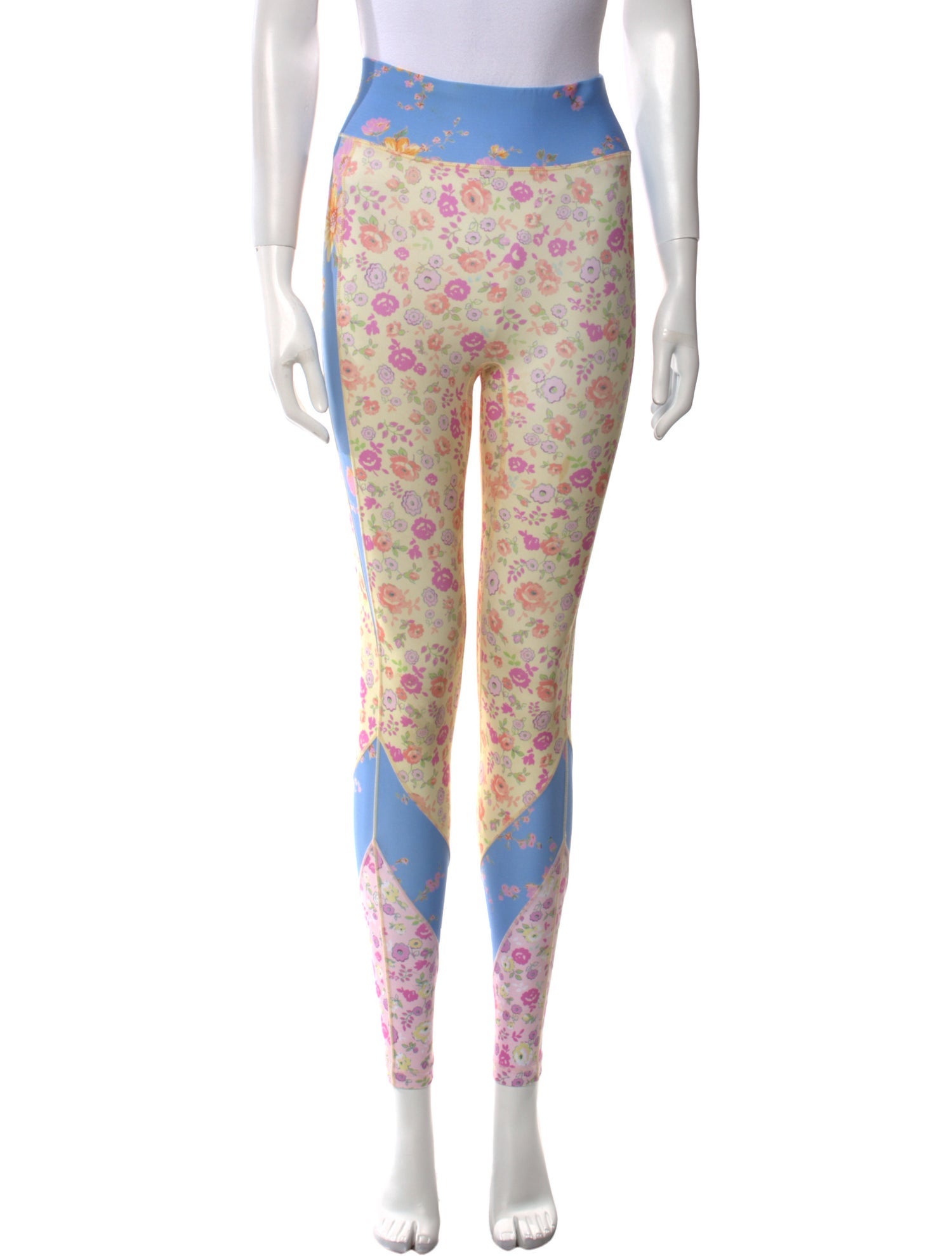 LoveShackFancy Floral Print Skinny Leg Pants