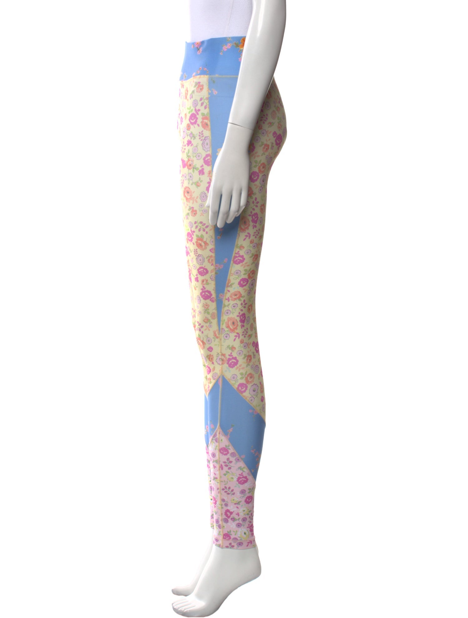 LoveShackFancy Floral Print Skinny Leg Pants