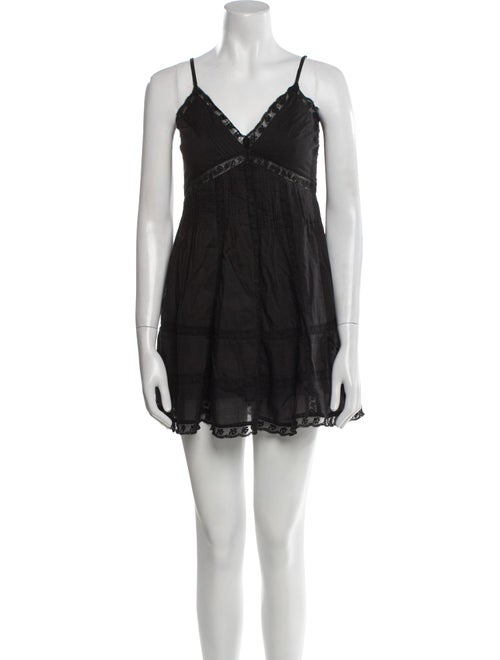 LoveShackFancy V-Neck Mini Dress