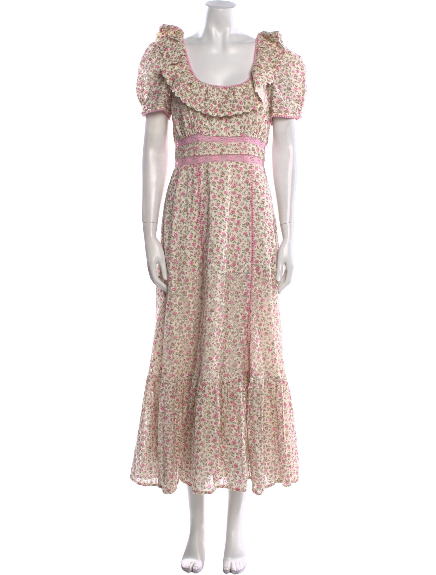 LoveShackFancy Floral Print Long Dress