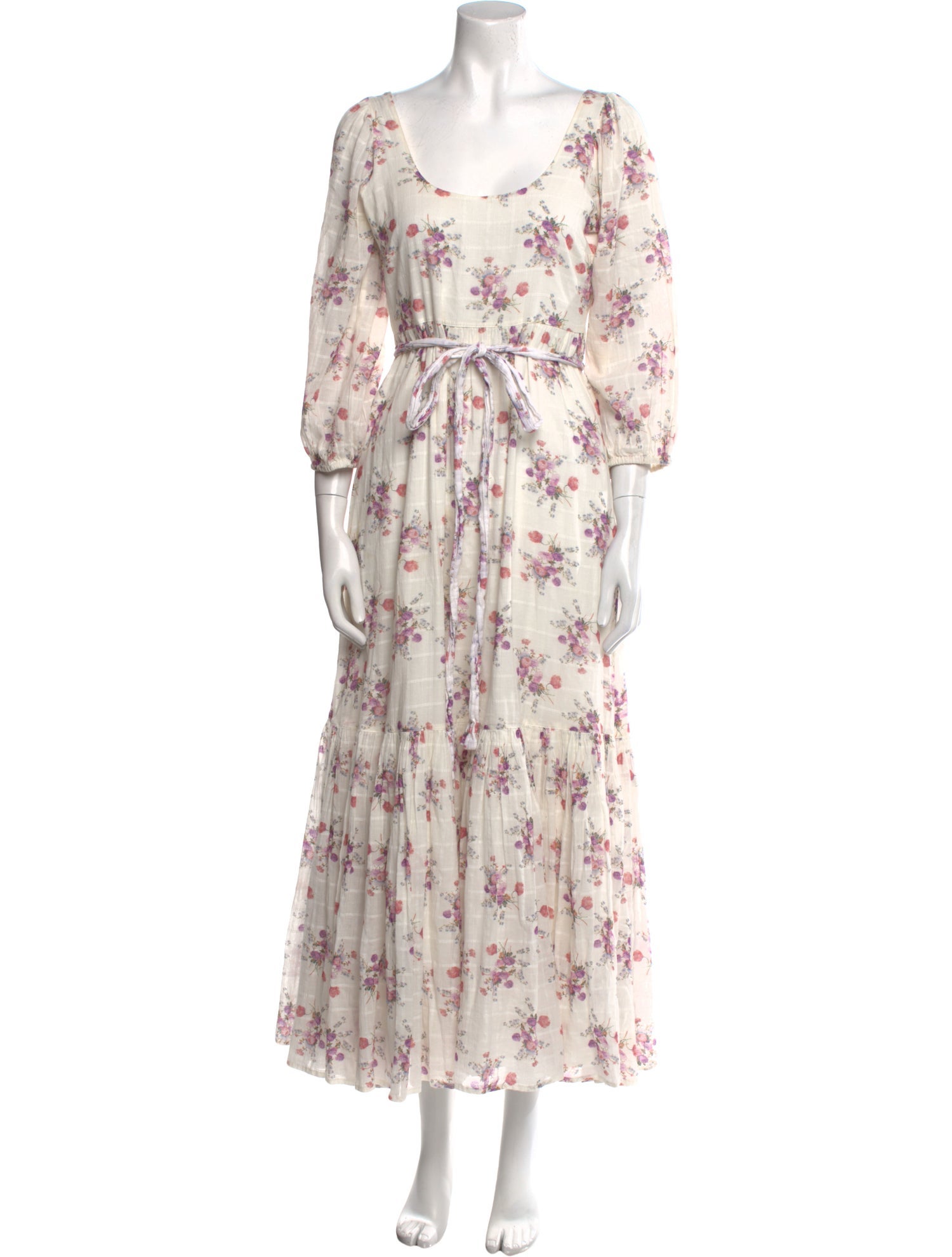 LoveShackFancy Floral Print Long Dress