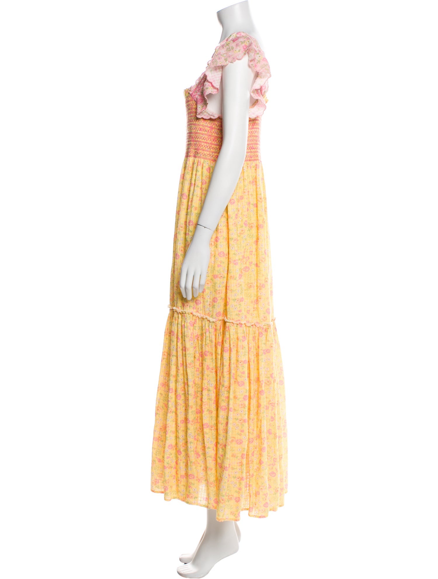 LoveShackFancy Floral Print Long Dress