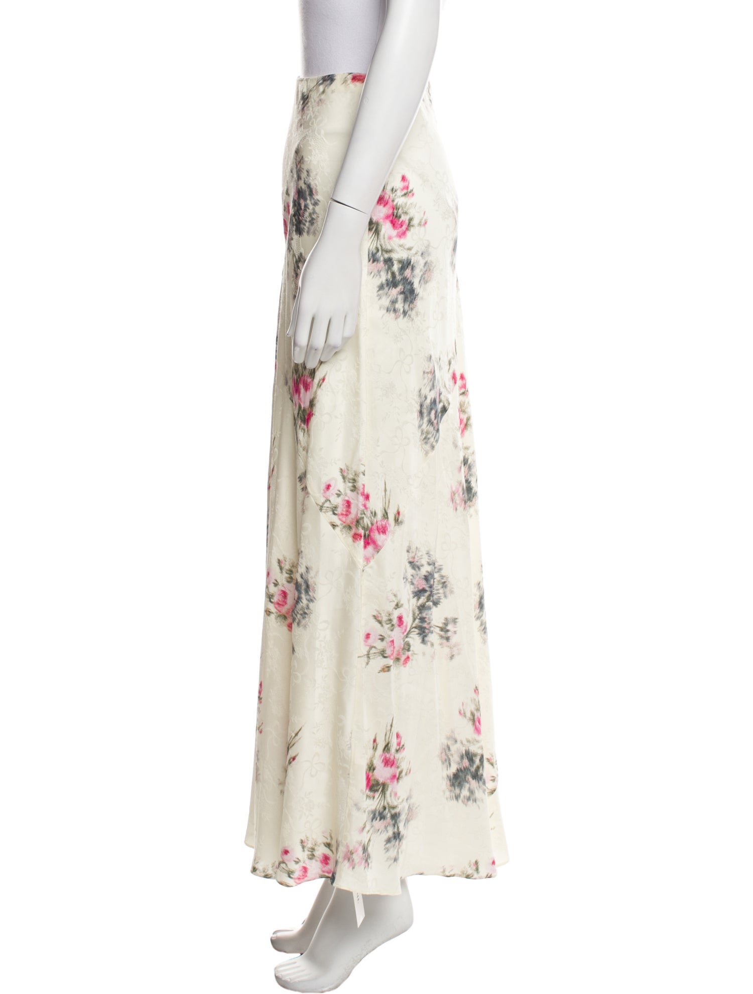 LoveShackFancy Floral Print Midi Length Skirt