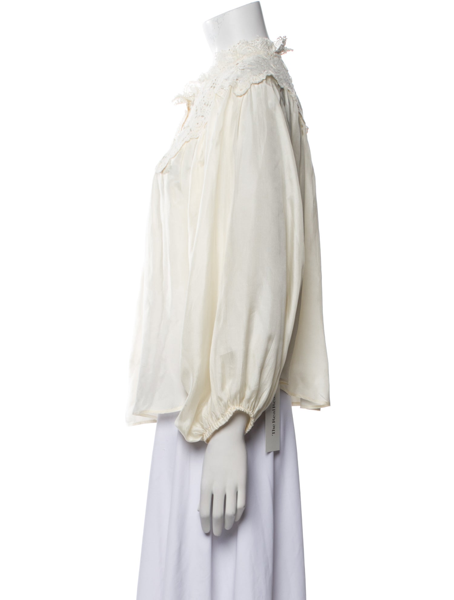 LoveShackFancy Silk Long Sleeve Button-Up Top