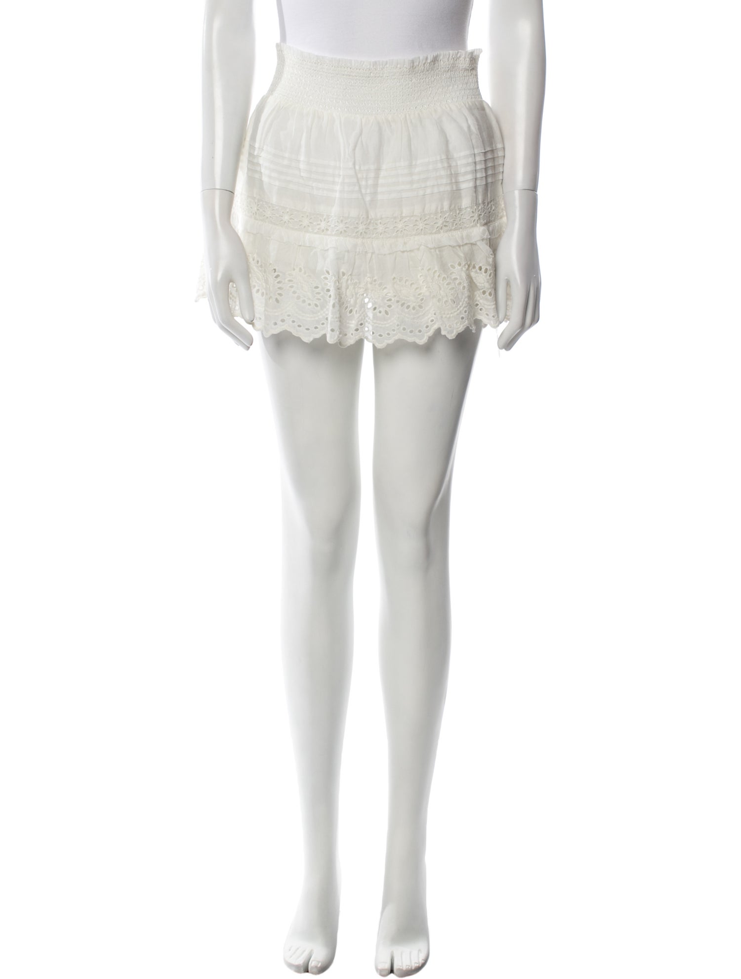 LoveShackFancy Ruffle Embellishment Mini Skirt