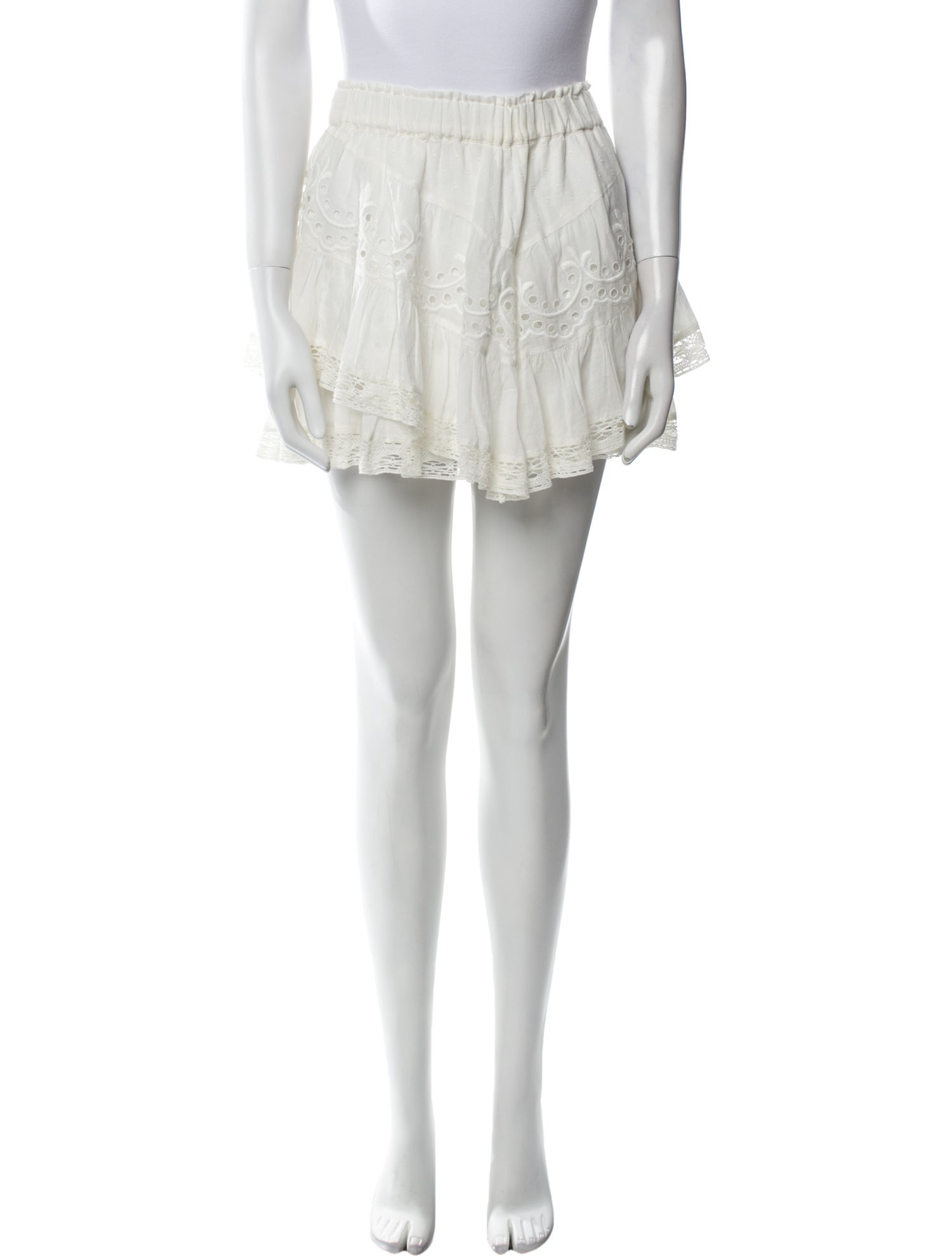 LoveShackFancy Crochet Trim Mini Skirt