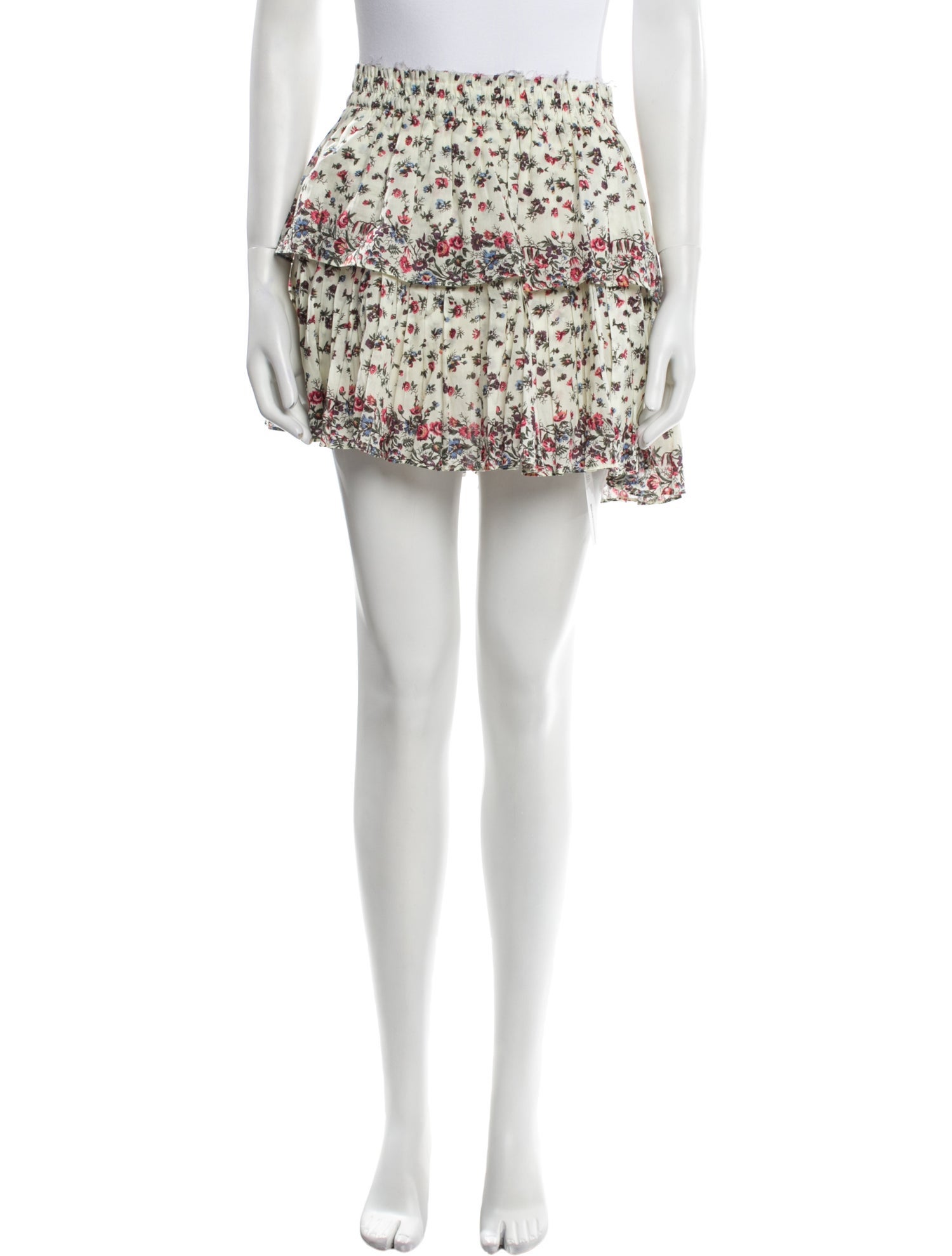 LoveShackFancy Floral Print Mini Skirt