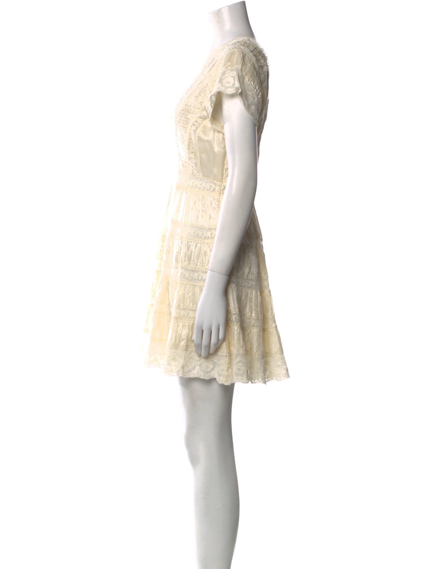 LoveShackFancy V-Neck Mini Dress