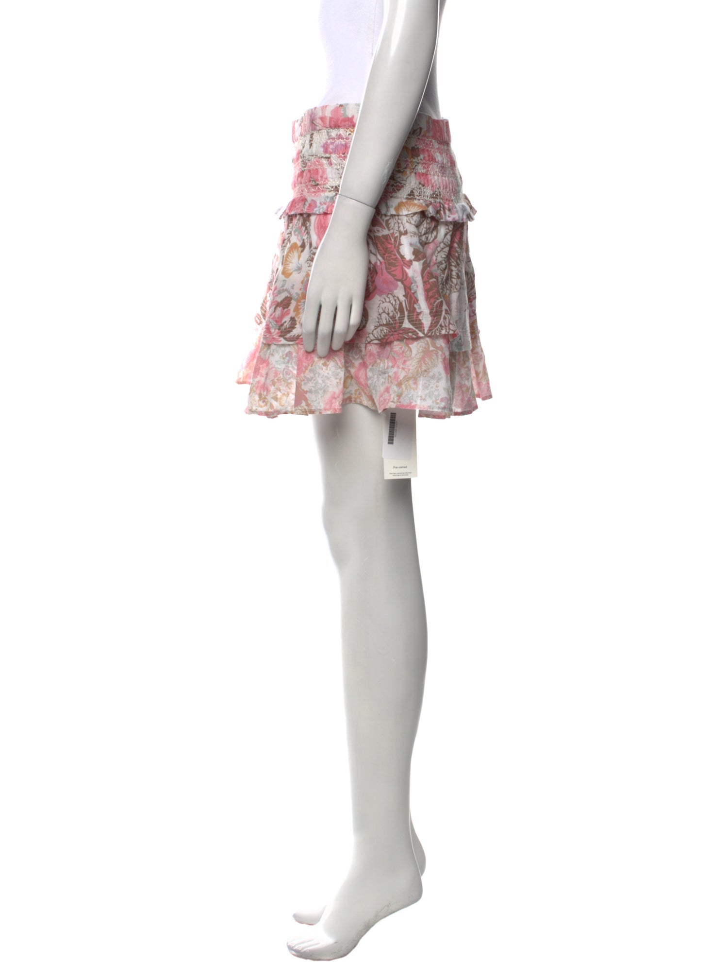 LoveShackFancy Floral Print Mini Skirt