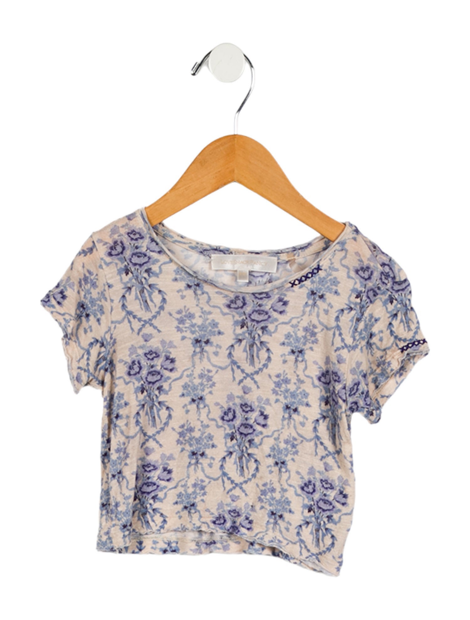 LoveShackFancy Toddler Girls' Floral Short Sleeve Top