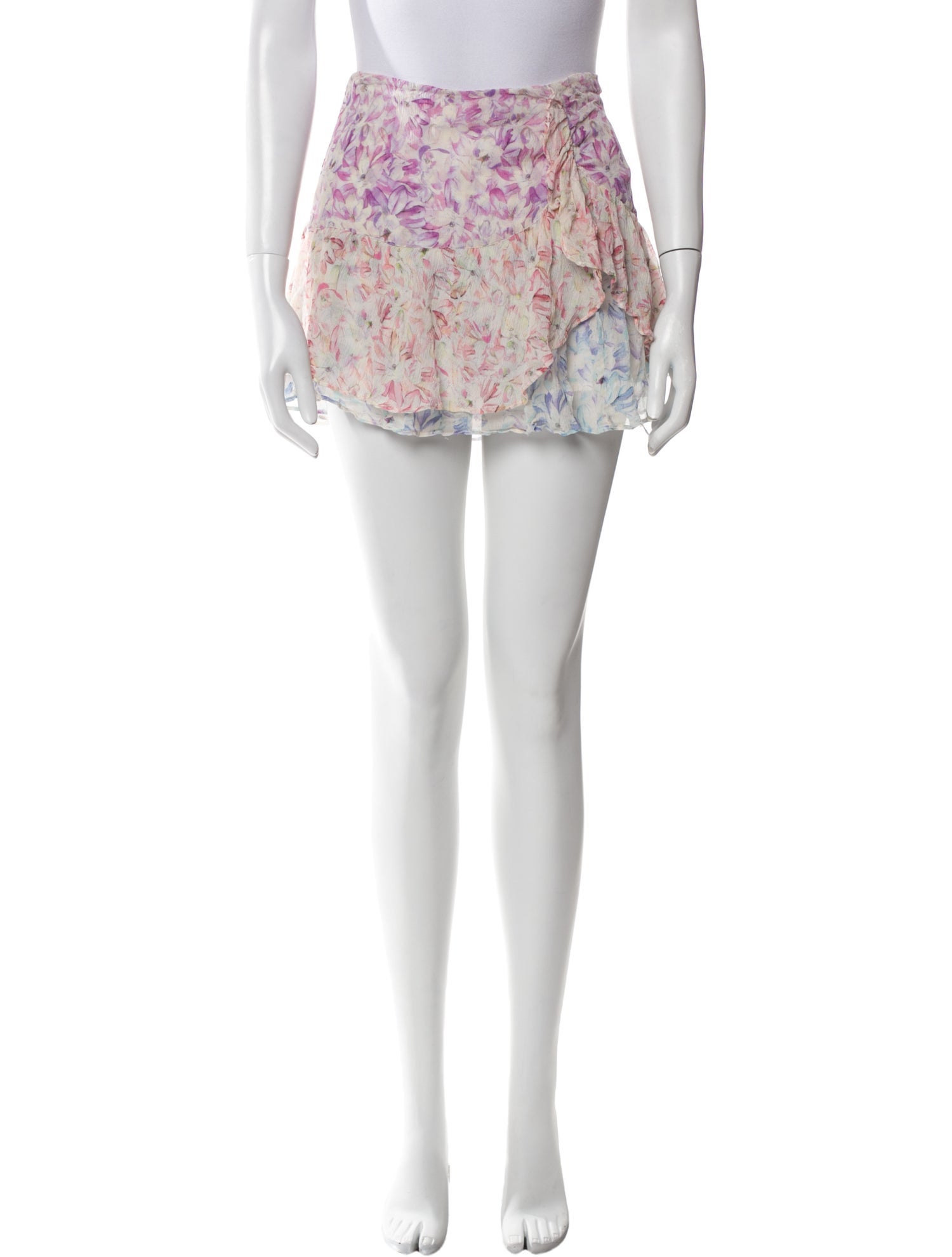 LoveShackFancy Floral Print Mini Skirt