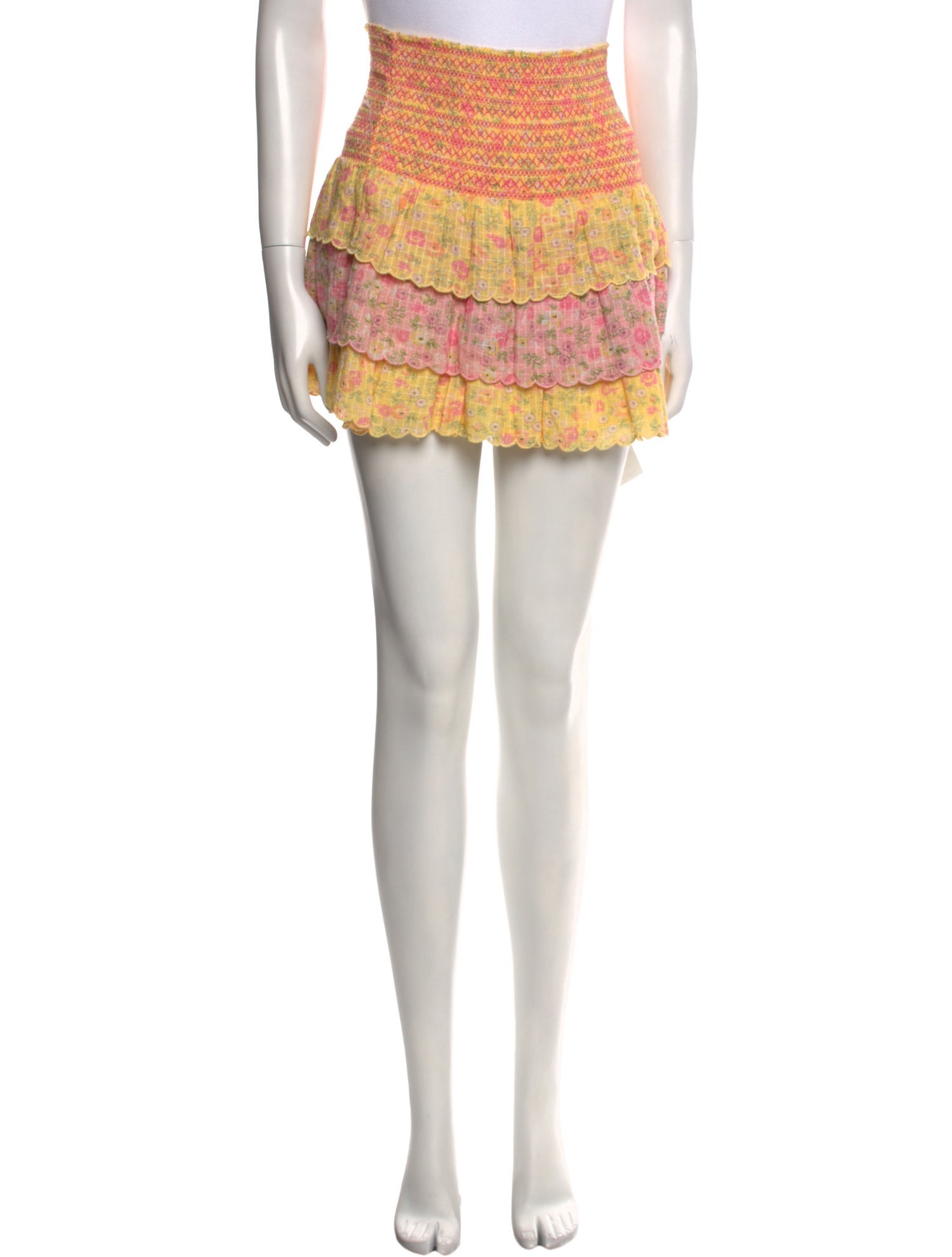 LoveShackFancy Printed Mini Skirt