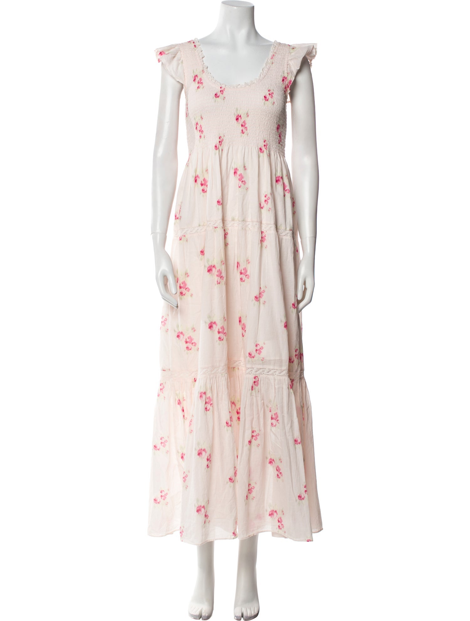 LoveShackFancy Floral Print Long Dress