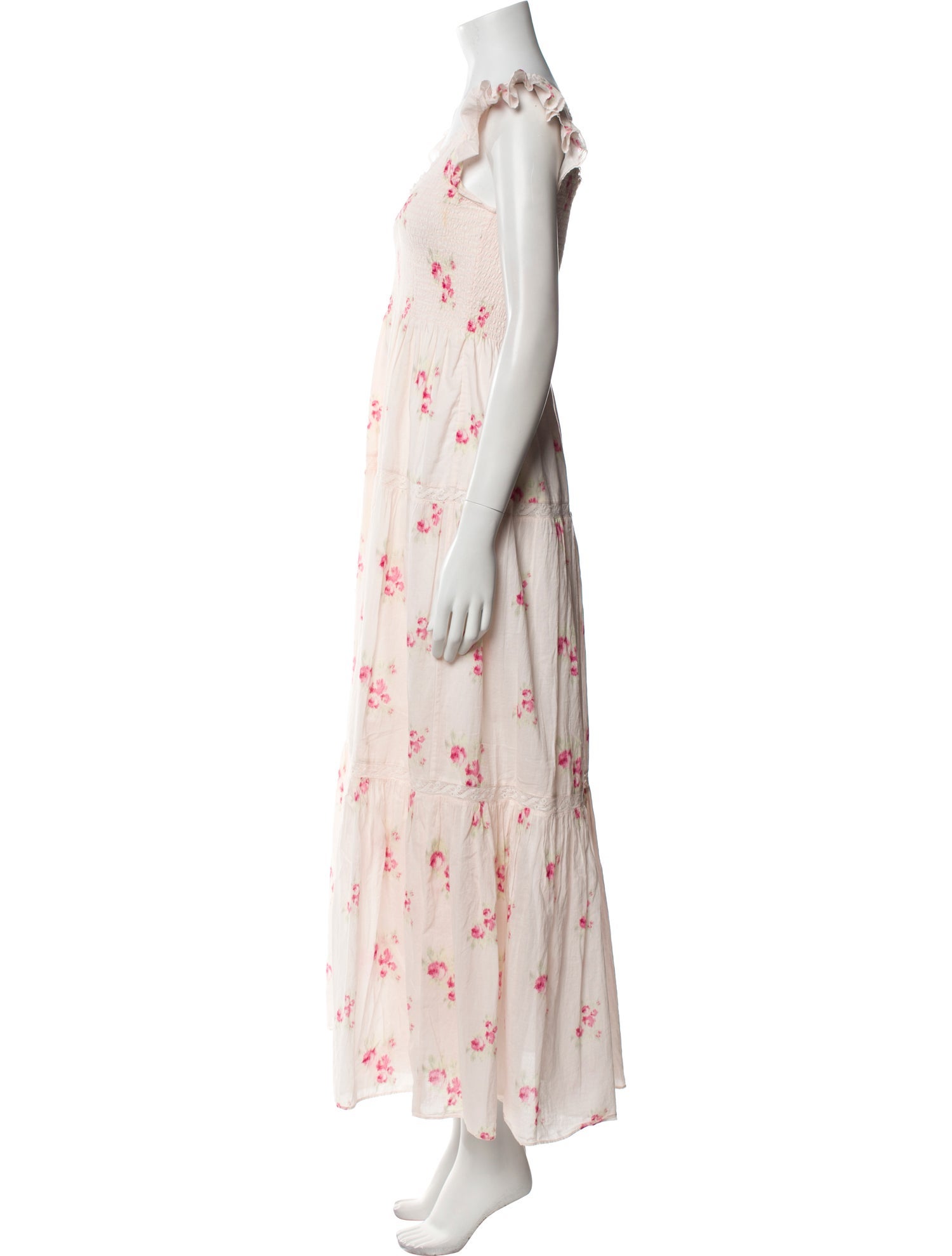 LoveShackFancy Floral Print Long Dress