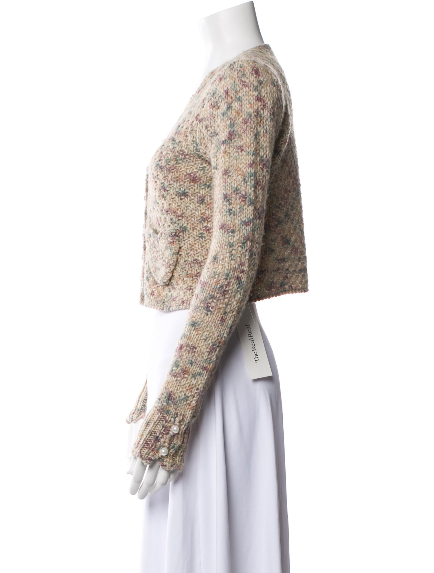 LoveShackFancy Animal Print V-Neck Sweater