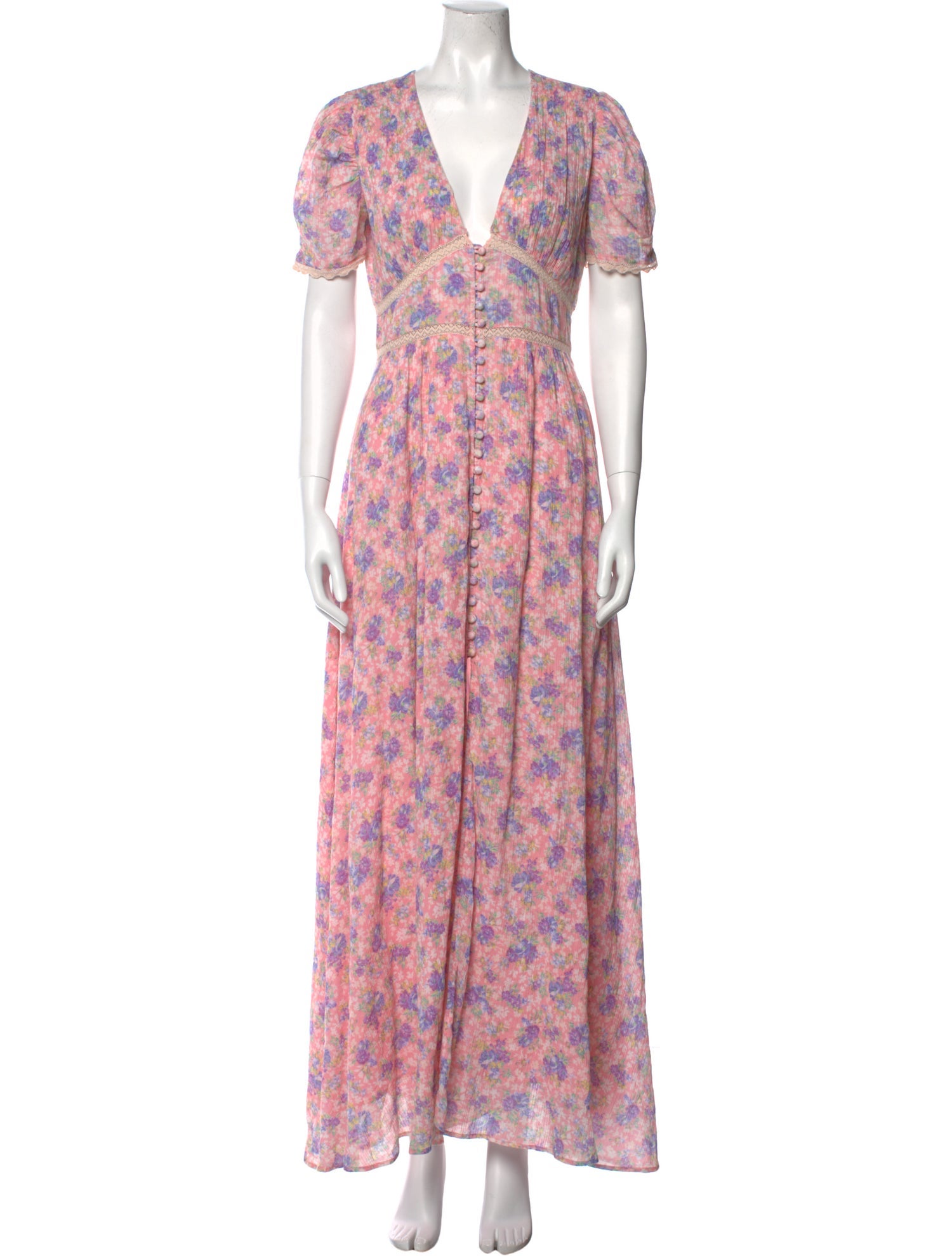 LoveShackFancy Floral Print Long Dress