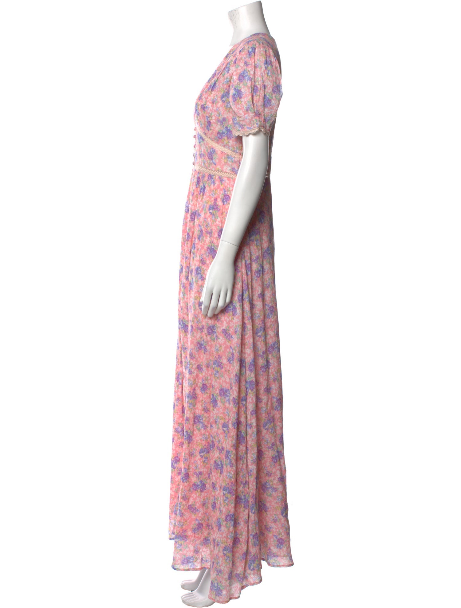 LoveShackFancy Floral Print Long Dress