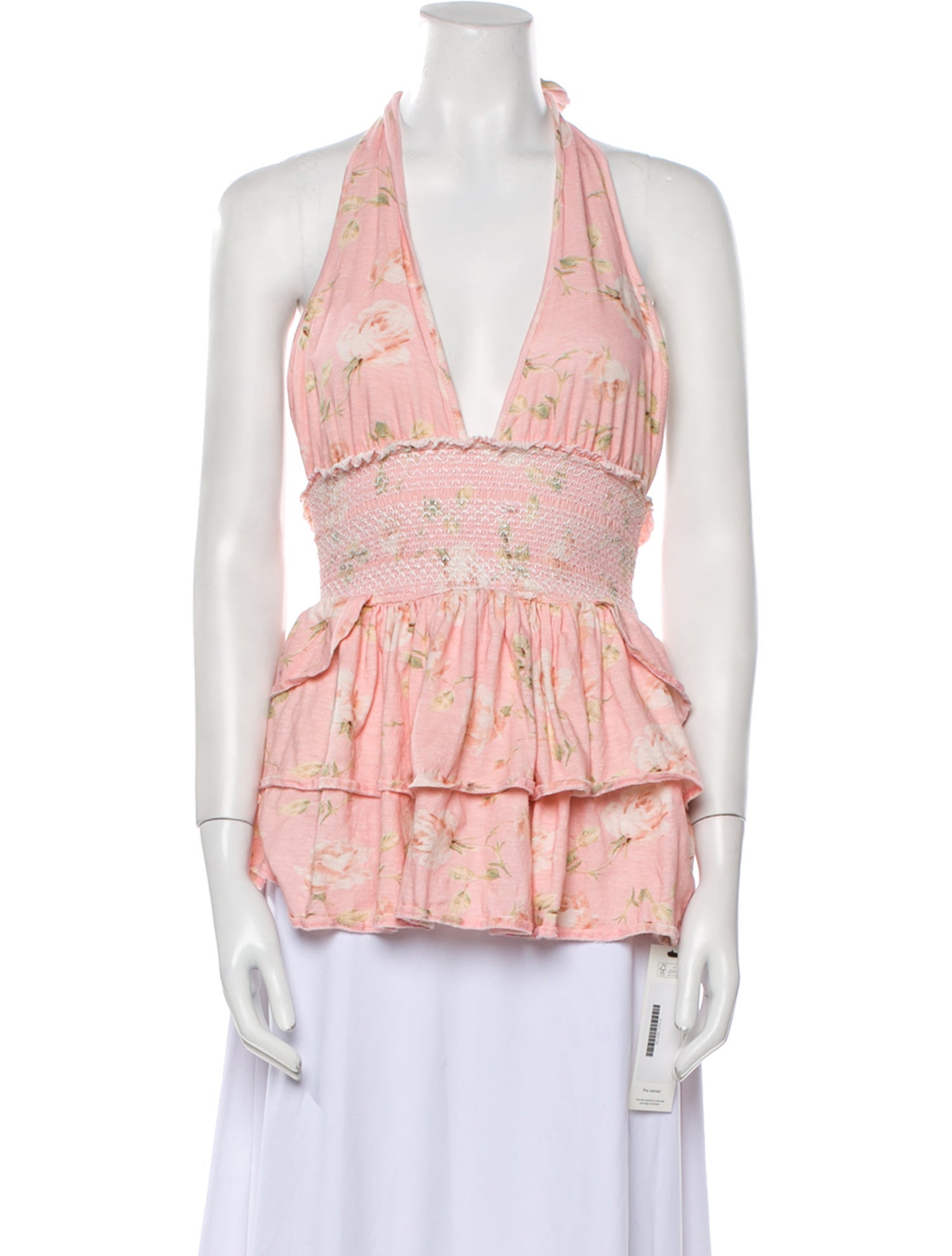 LoveShackFancy Printed V-Neck Blouse