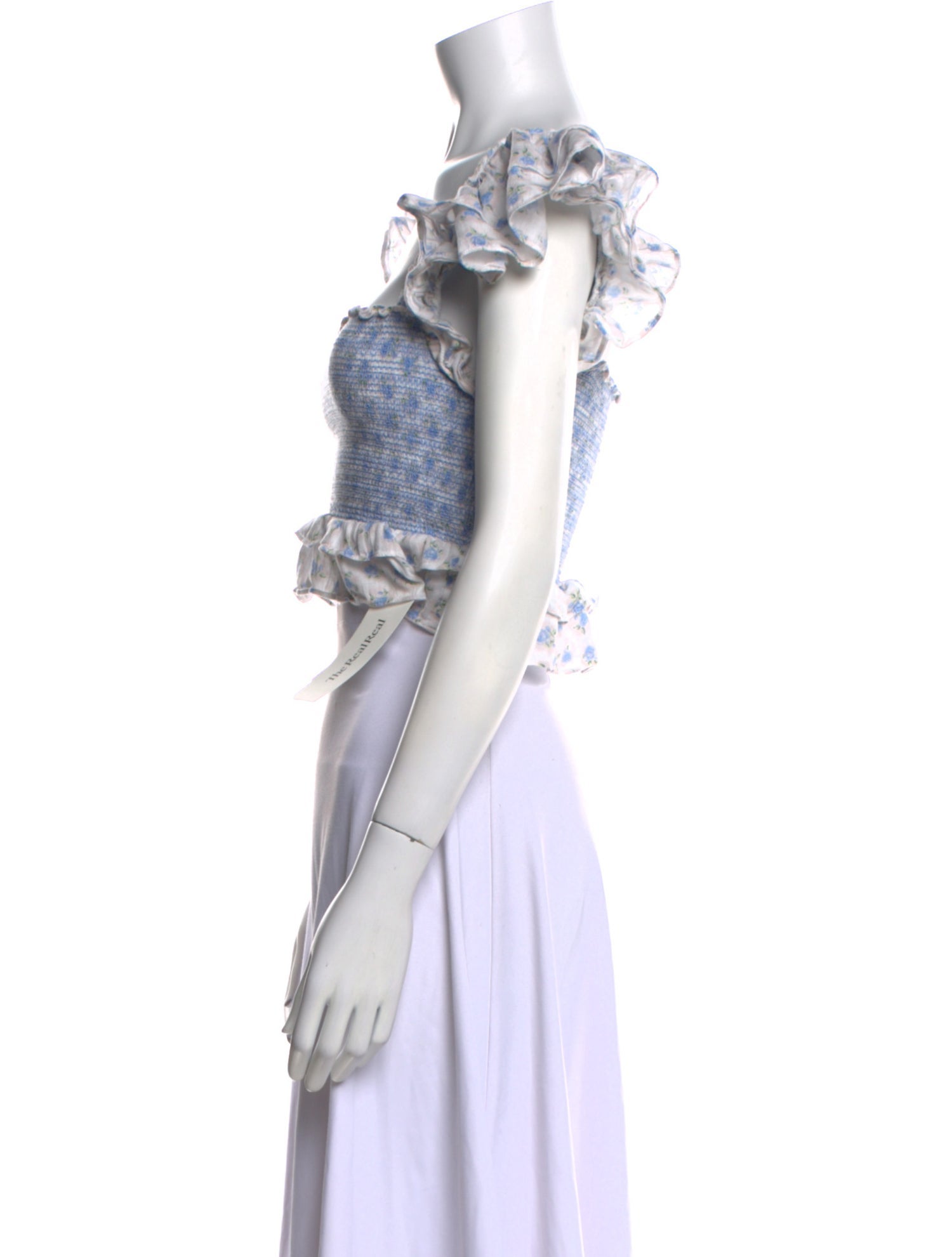 LoveShackFancy Printed Square Neckline Crop Top