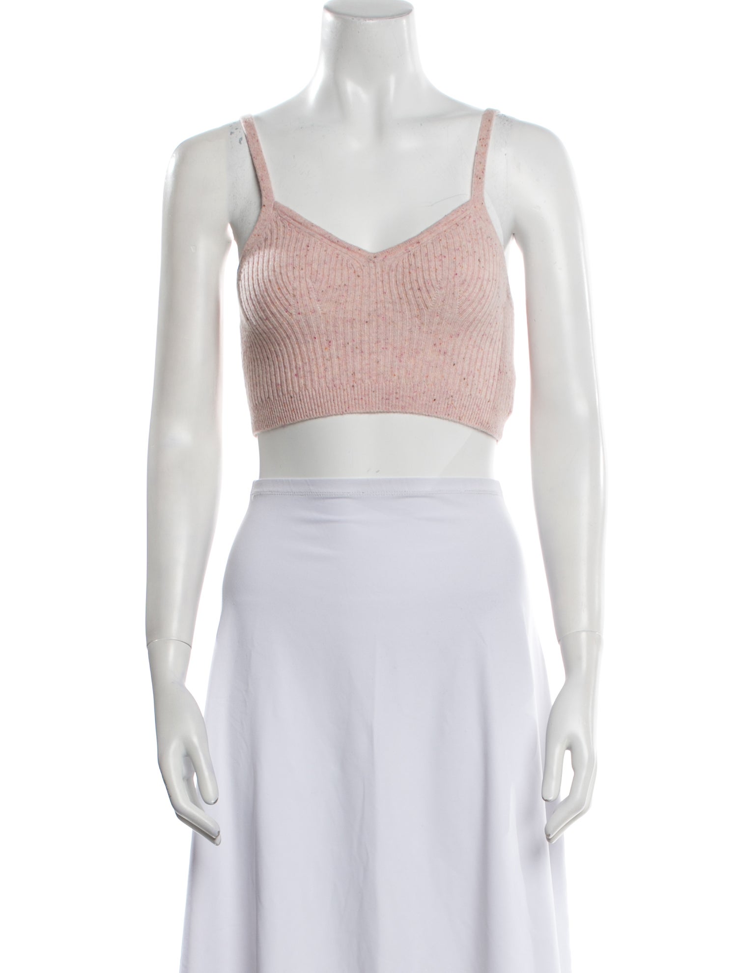 LoveShackFancy Cashmere V-Neck Crop Top