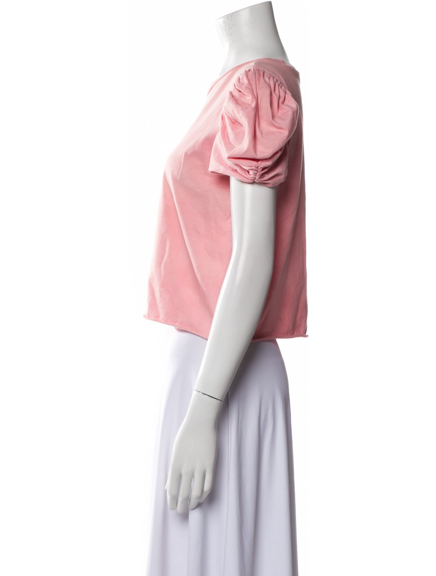 LoveShackFancy Bateau Neckline Short Sleeve T-Shirt