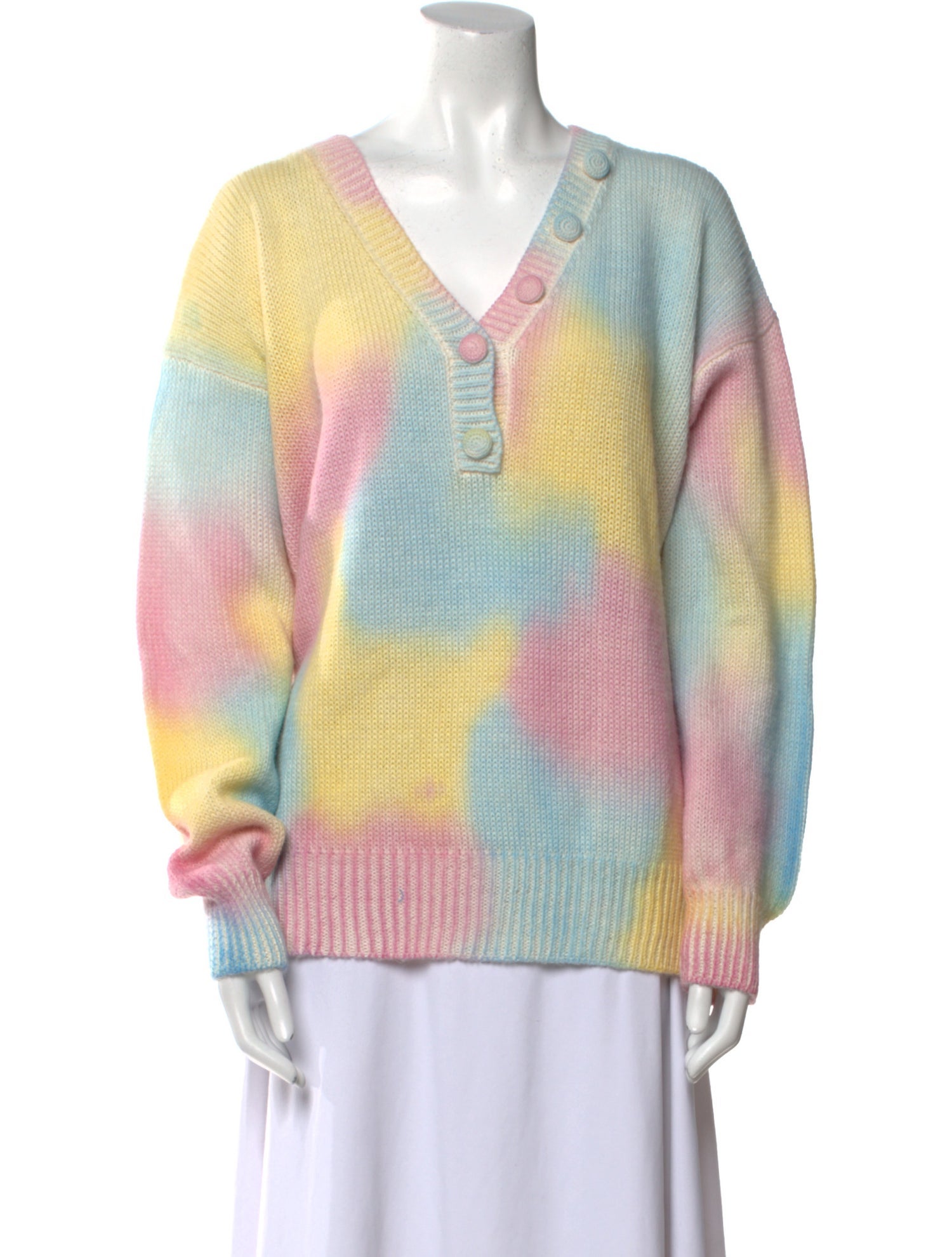 LoveShackFancy Printed V-Neck Sweater w/ Tags