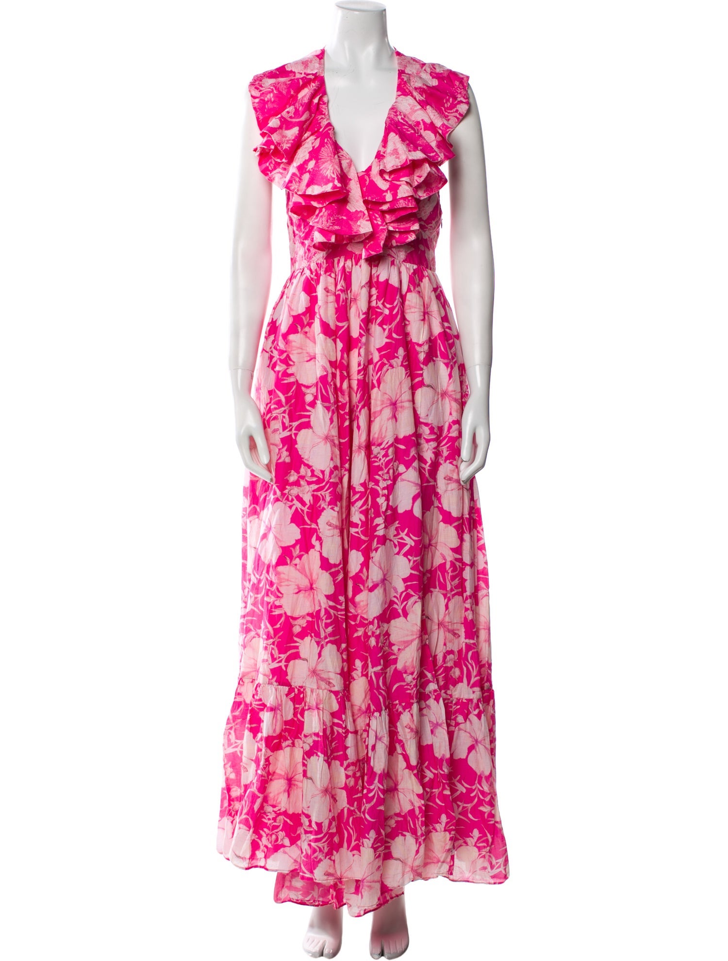 LoveShackFancy Floral Print Long Dress