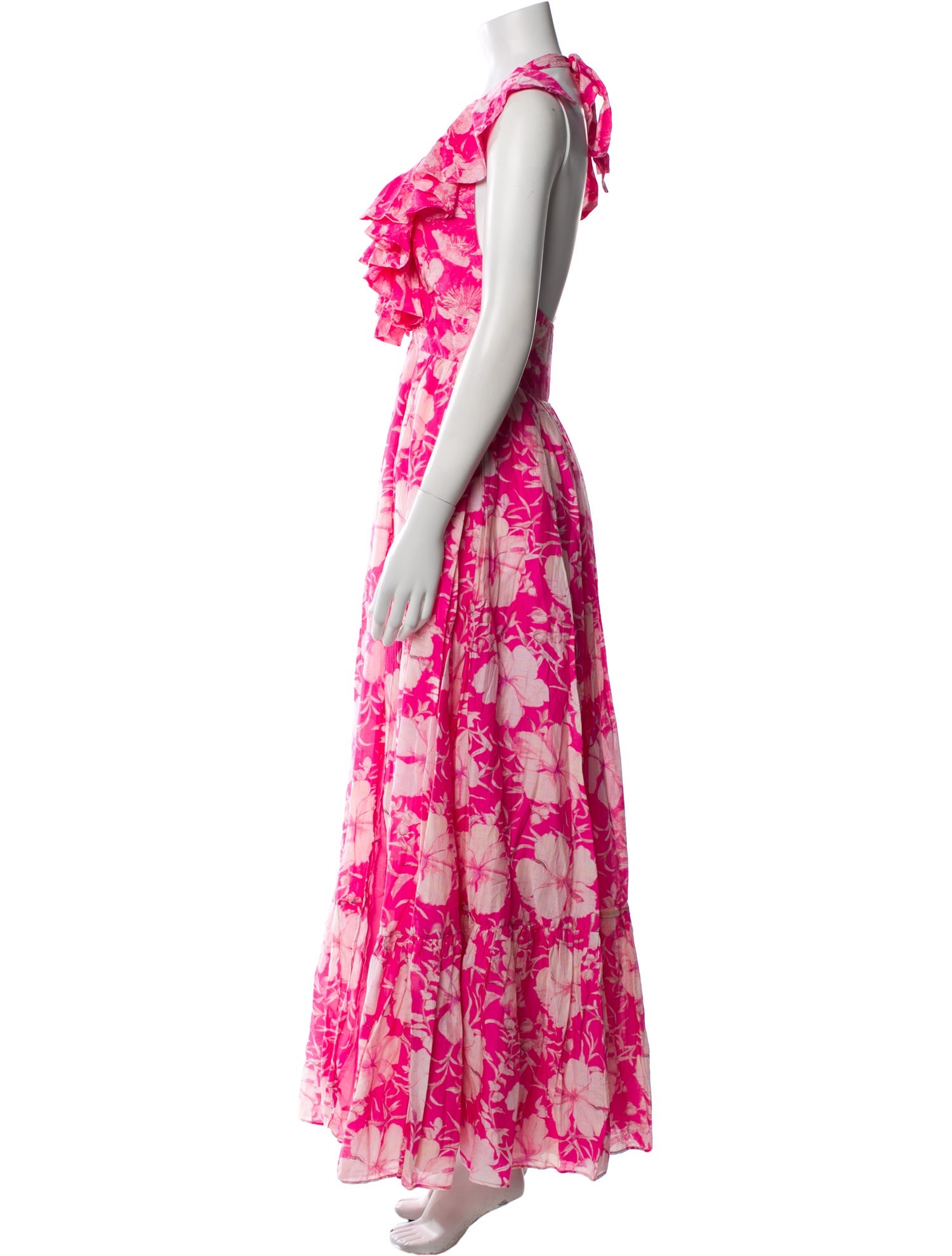 LoveShackFancy Floral Print Long Dress