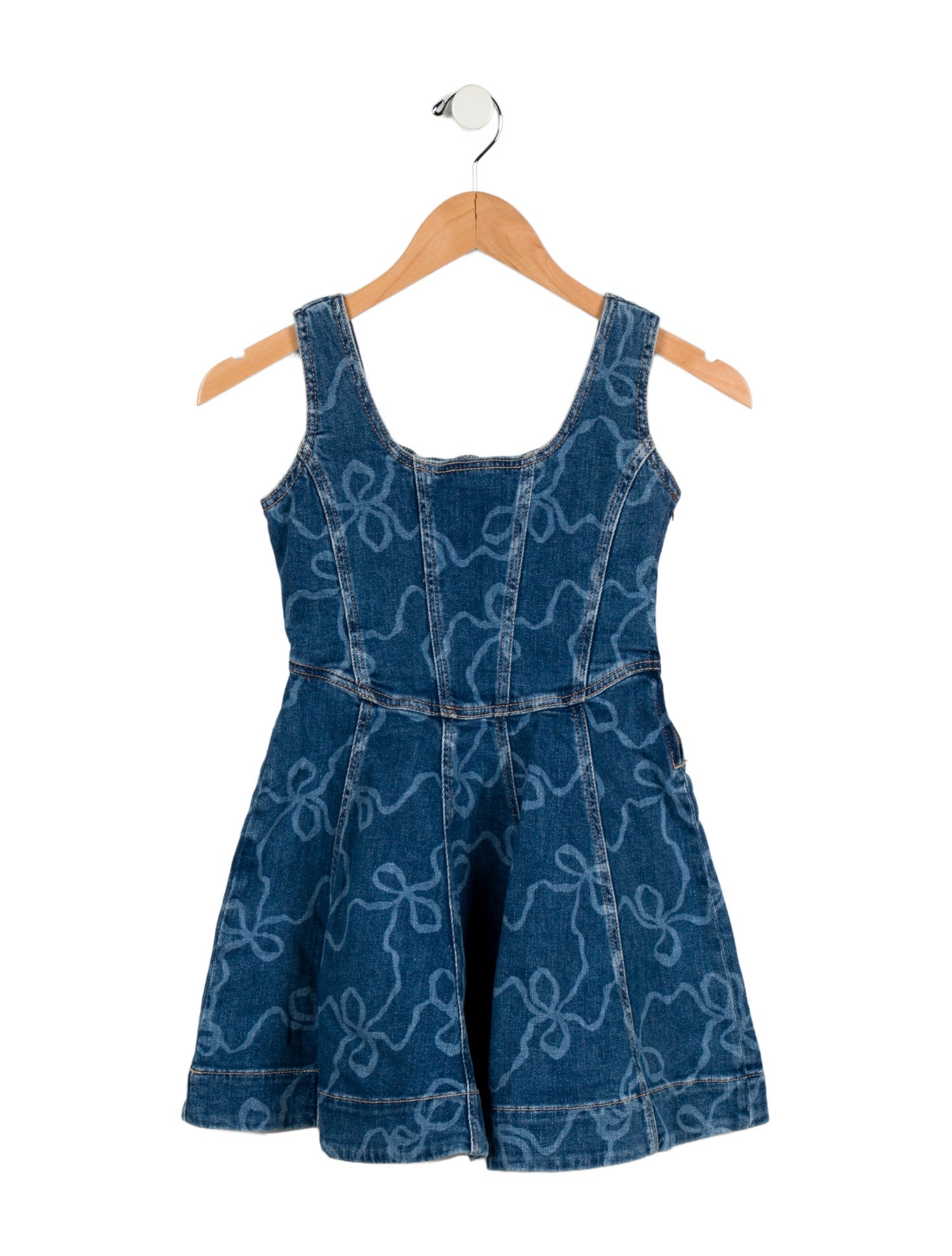 LoveShackFancy Girls' Denim Sleeveless Dress w/ Tags