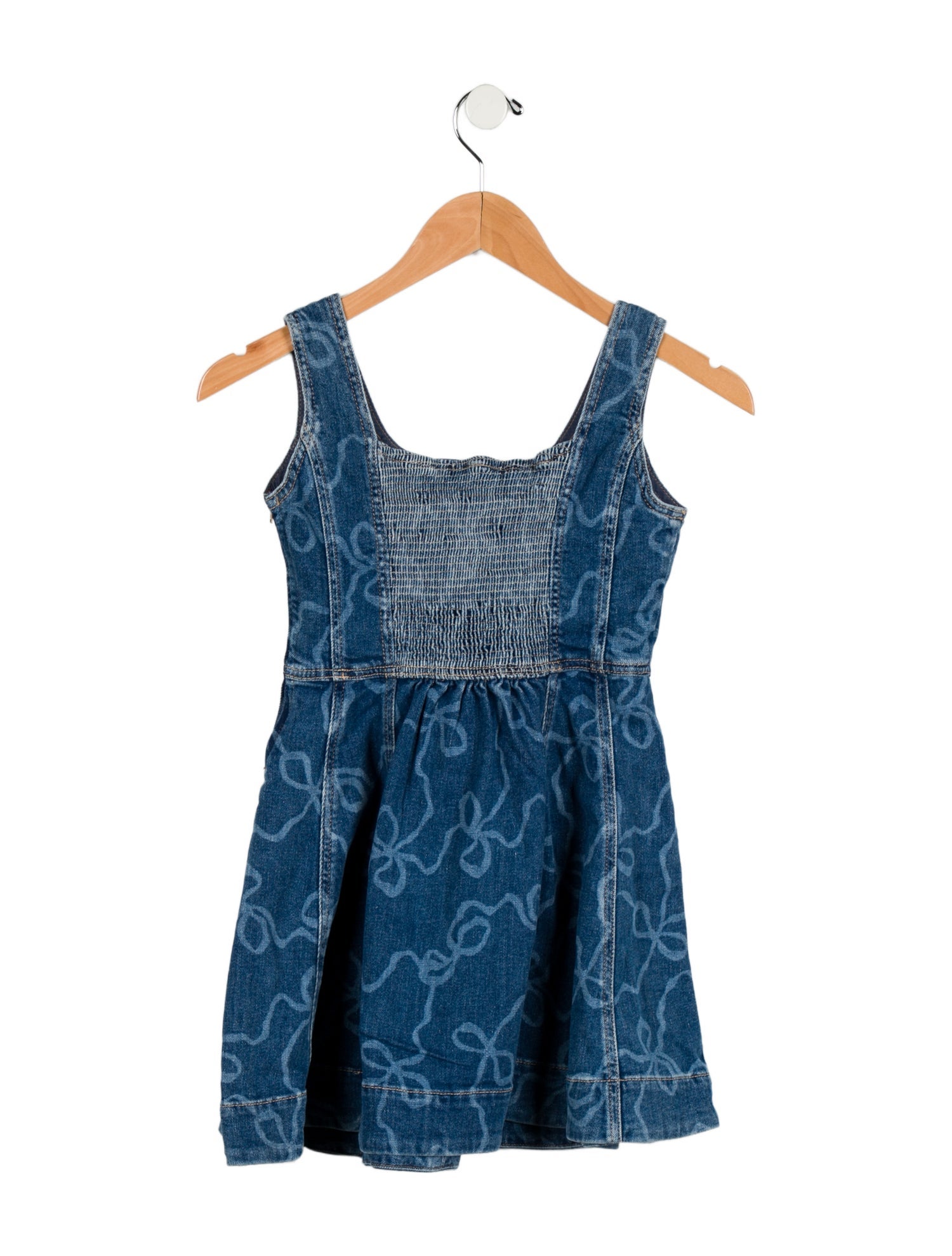 LoveShackFancy Girls' Denim Sleeveless Dress w/ Tags
