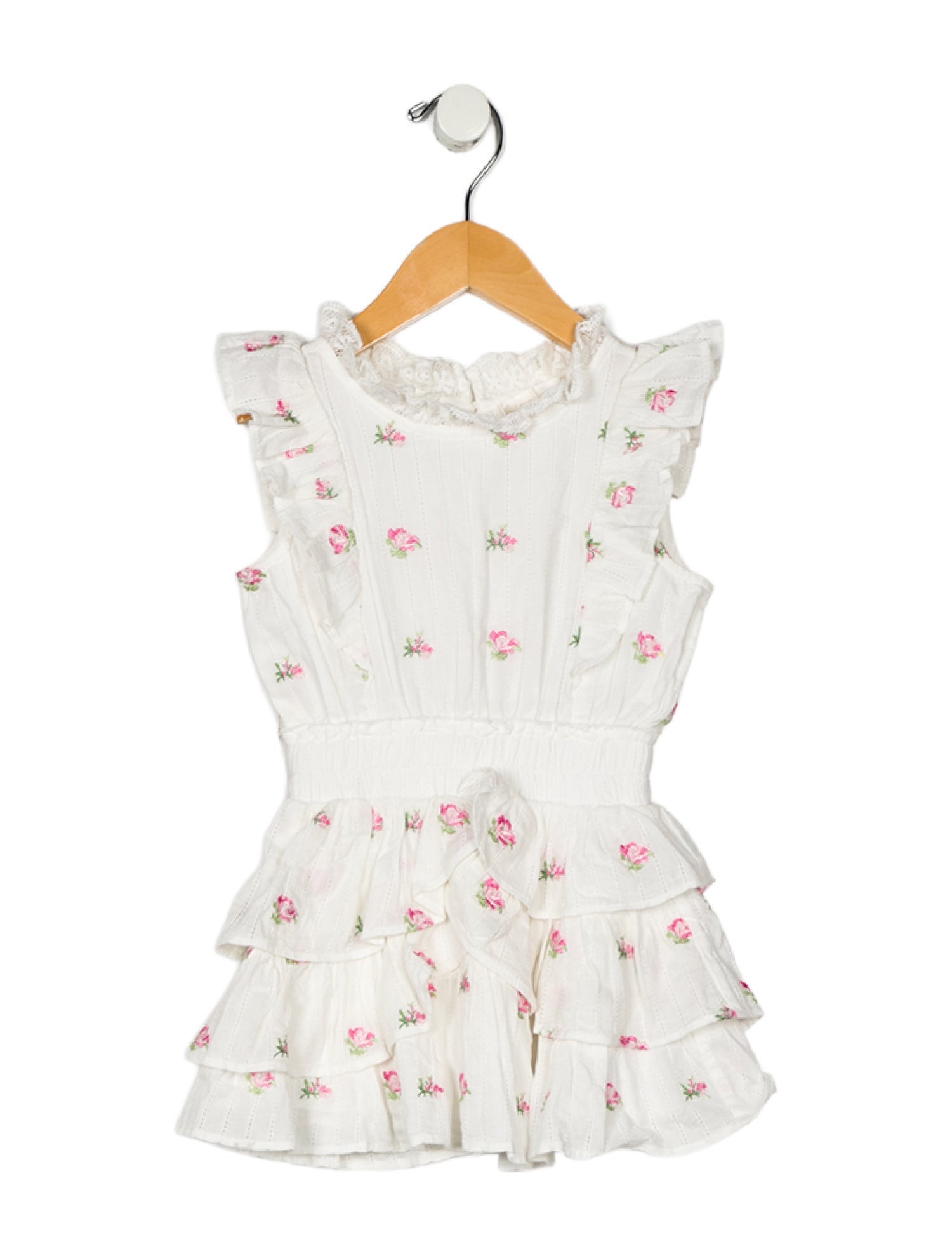 LoveShackFancy toddler girls' white and pink dress