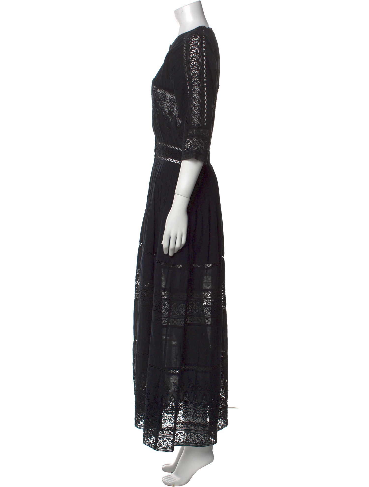 LoveShackFancy Crew Neck Long Dress