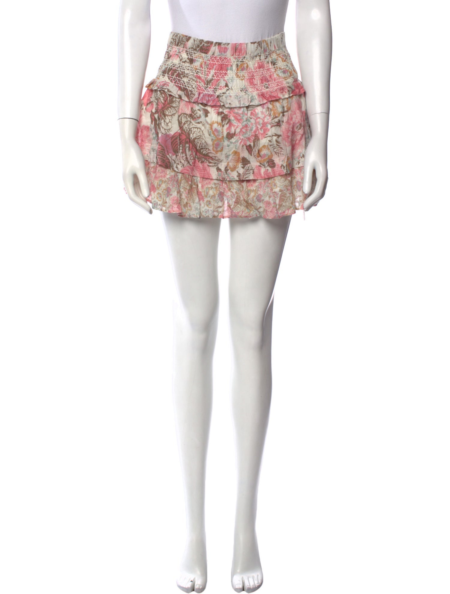LoveShackFancy Floral Print Mini Skirt