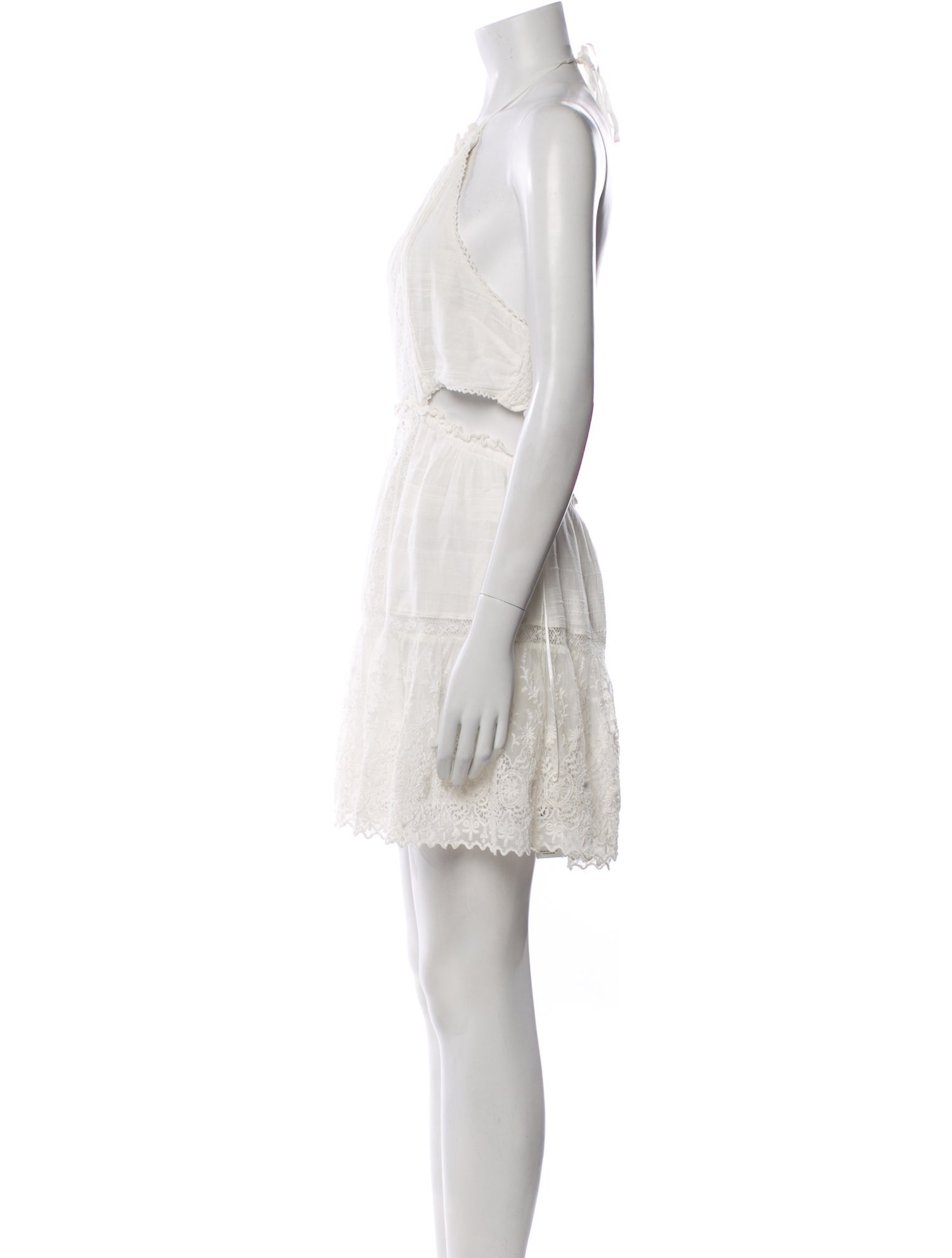 LoveShackFancy Halterneck Mini Dress