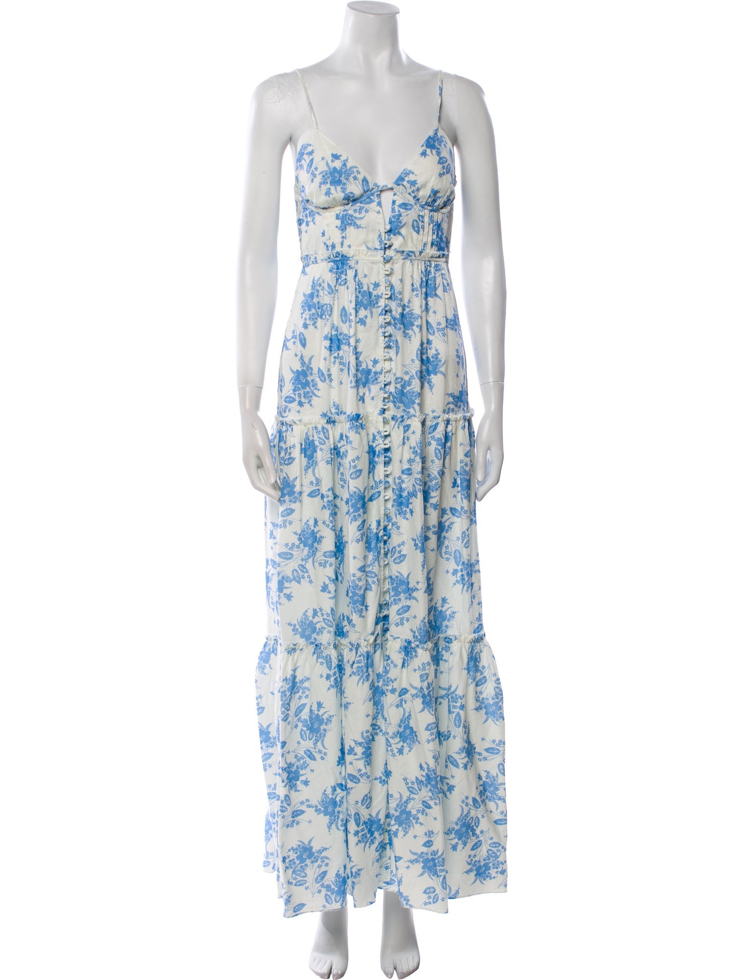 LoveShackFancy Floral Print Long Dress