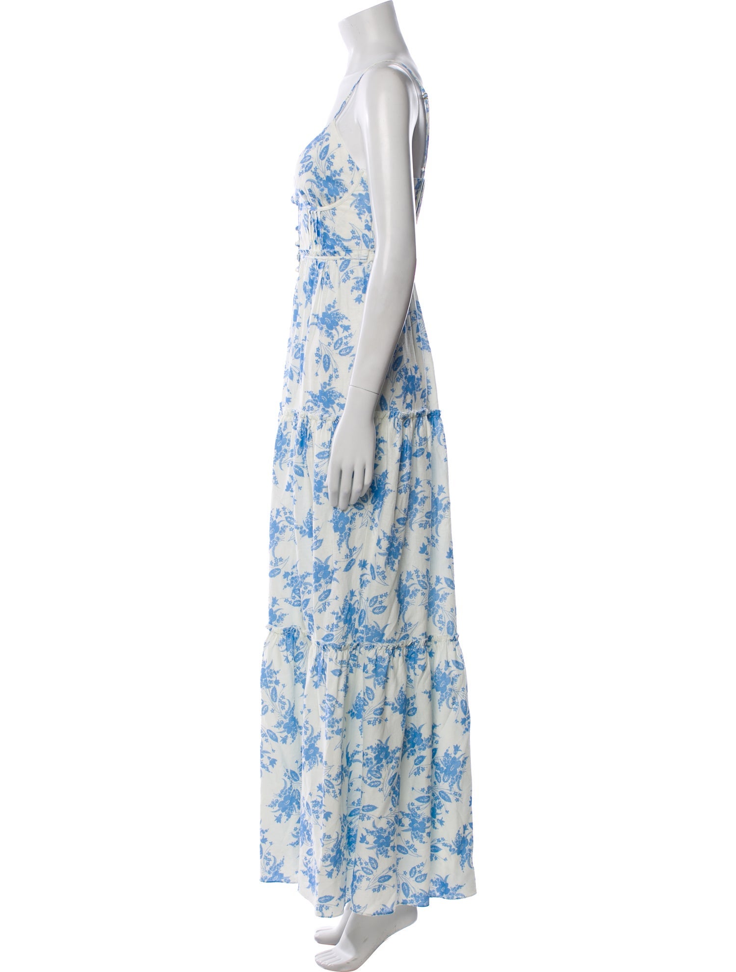LoveShackFancy Floral Print Long Dress