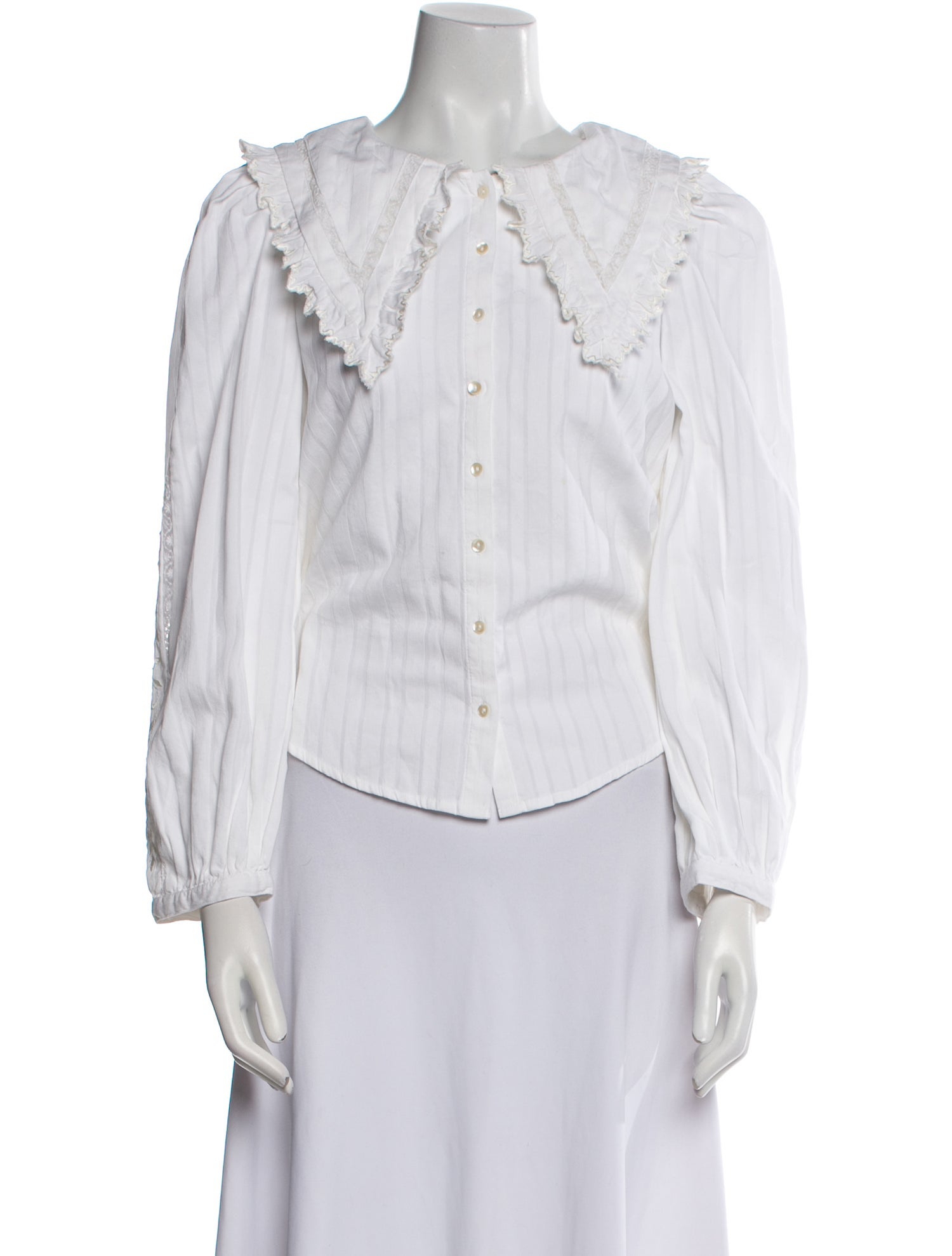 LoveShackFancy Long Sleeve Button-Up Top